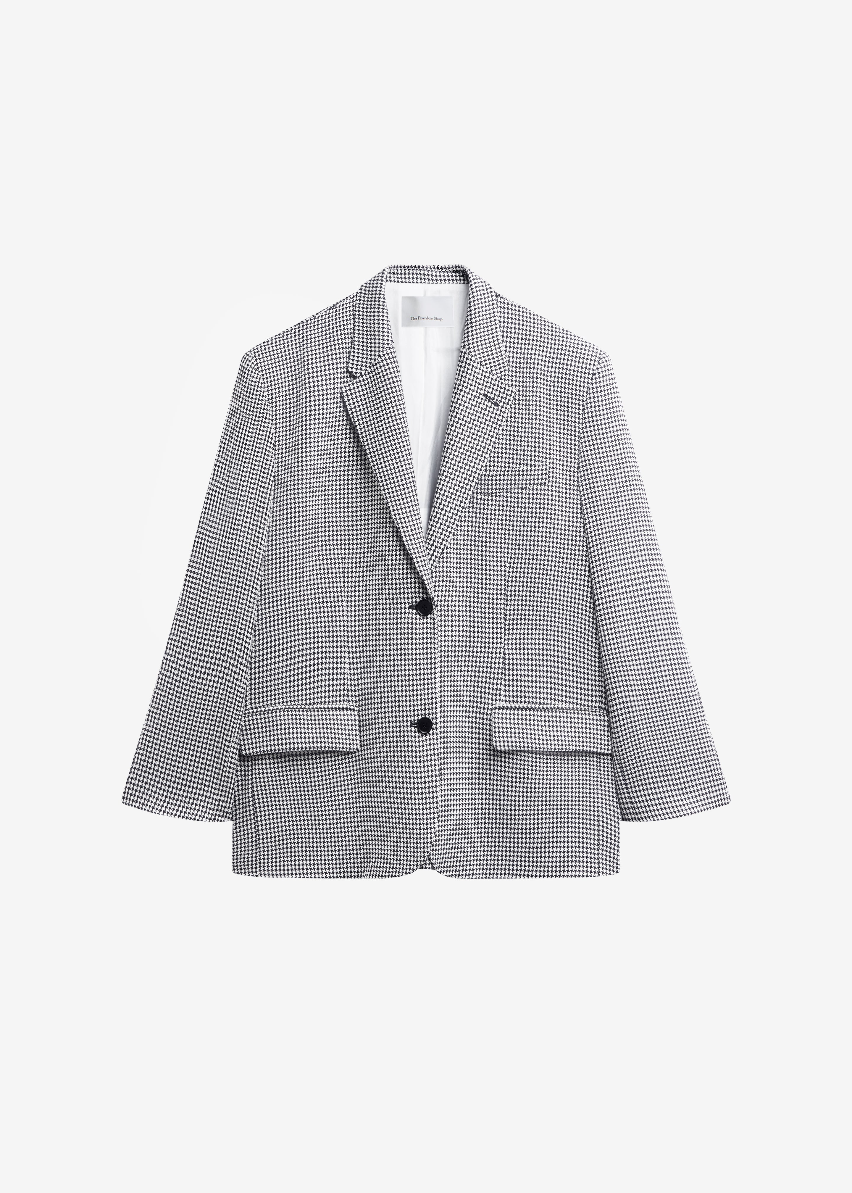 Olivella Oversized Padded Blazer - Black Houndstooth