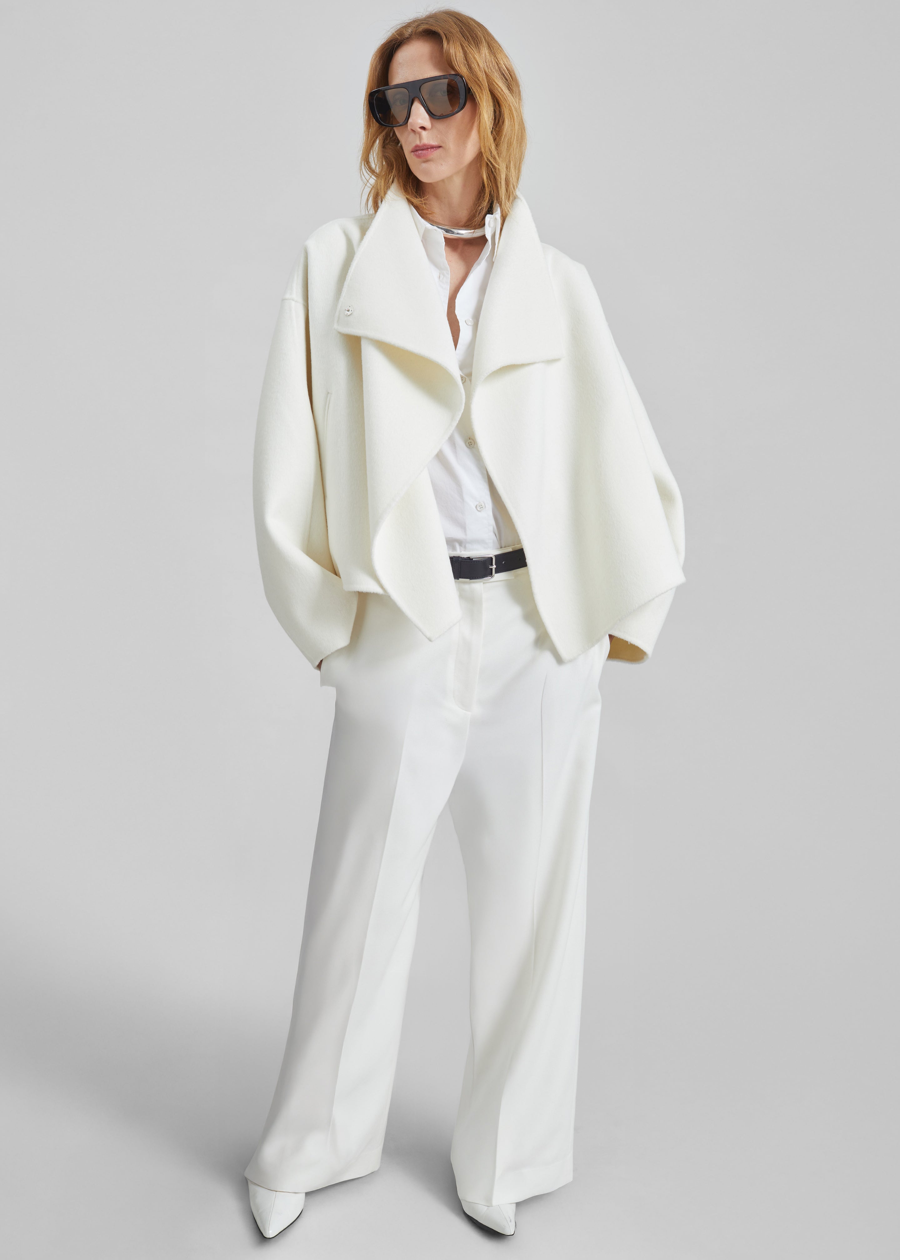 Onelle Wool Short Coat - White