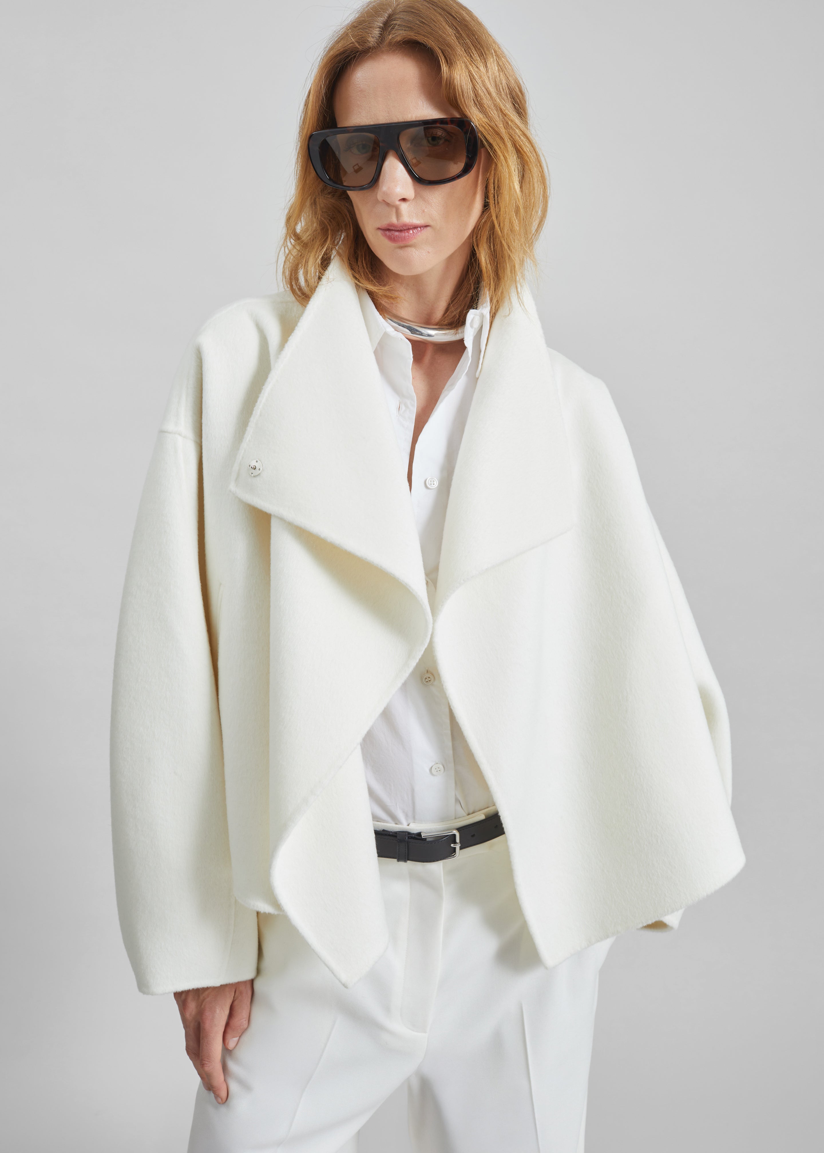 Onelle Wool Short Coat - White