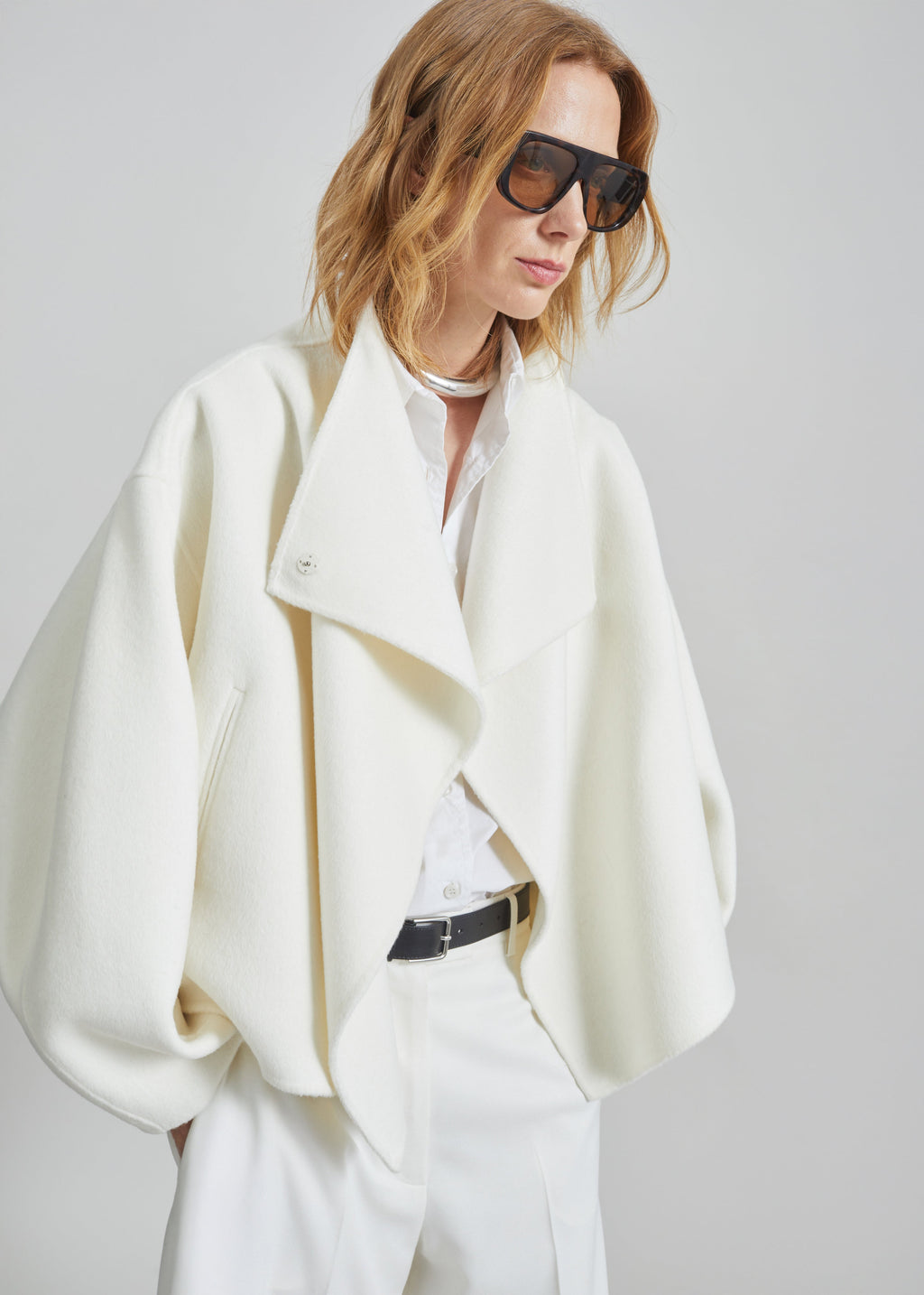Onelle Wool Short Coat - White