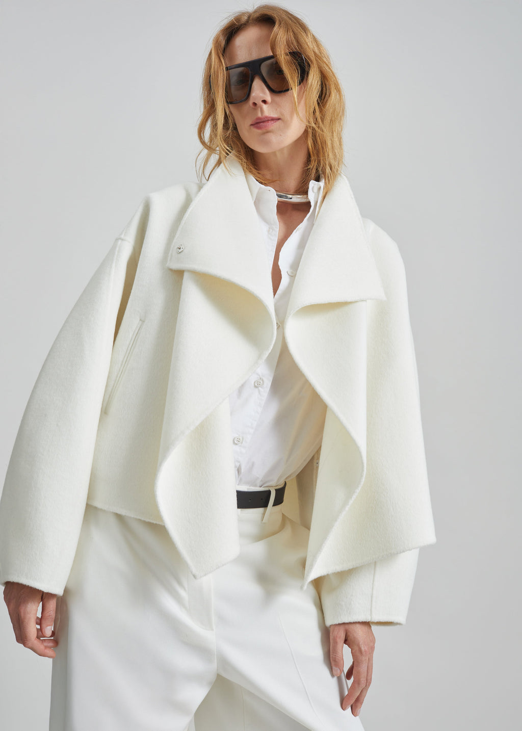 Onelle Wool Short Coat - White