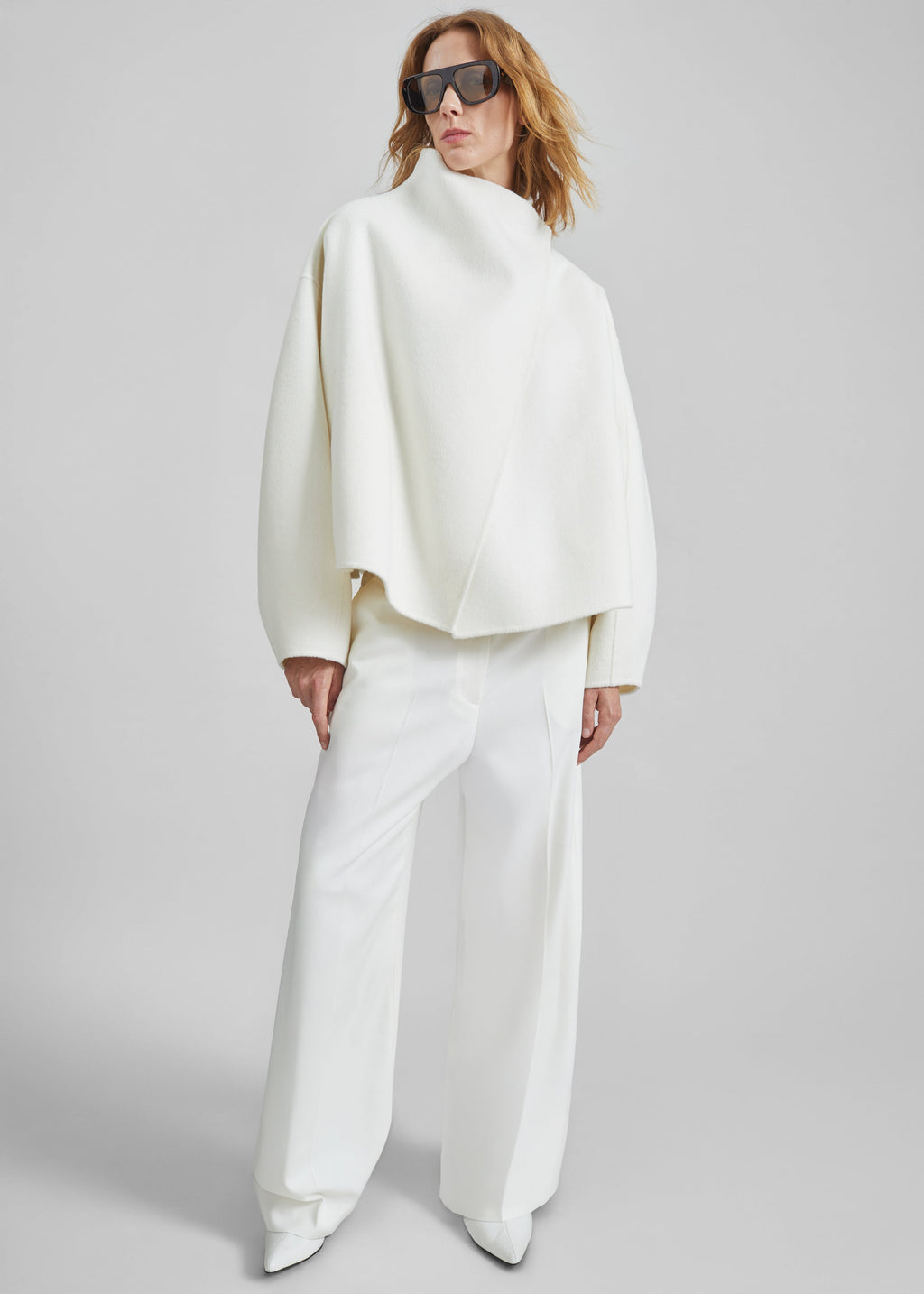 Onelle Wool Short Coat - White