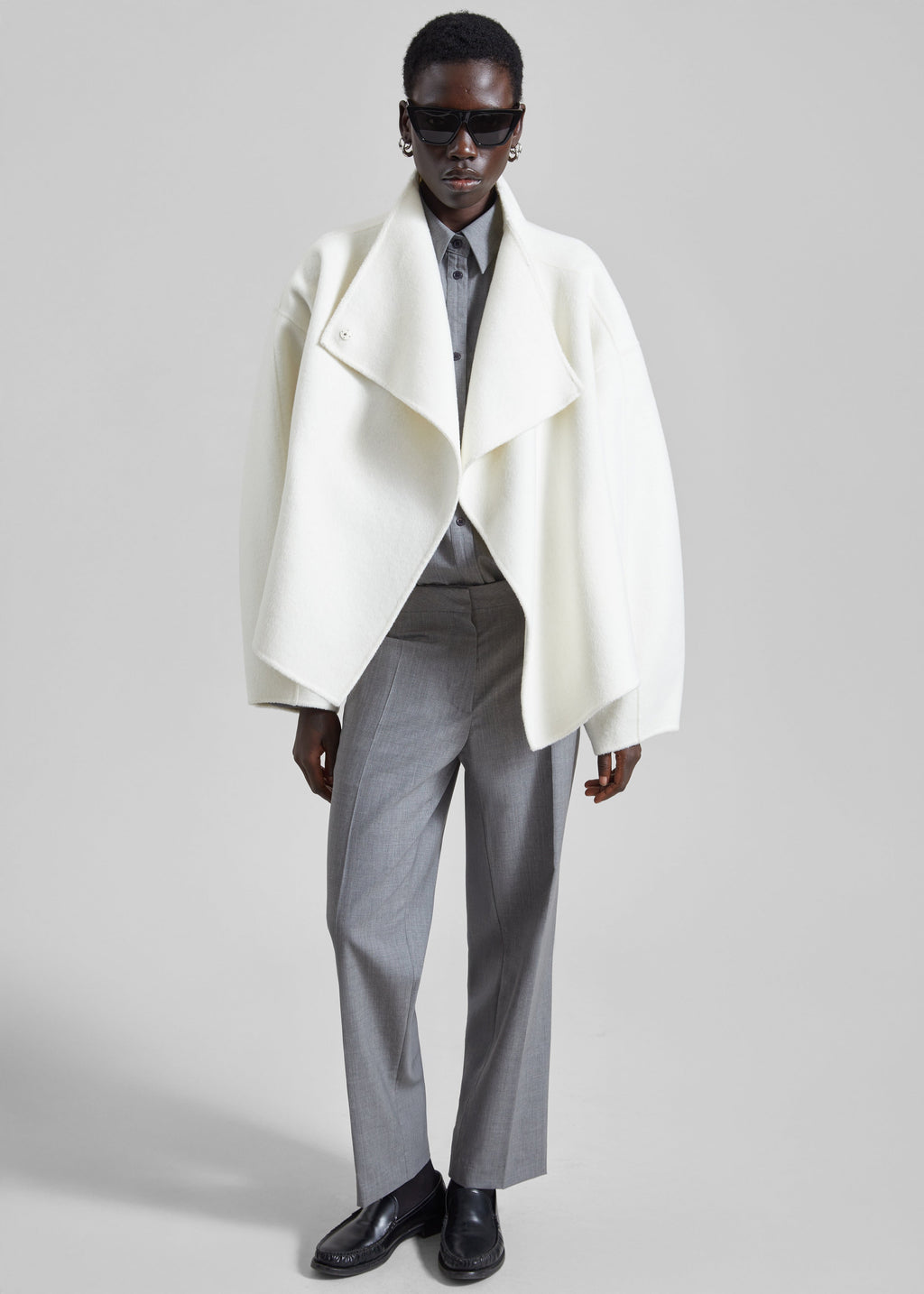 Onelle Wool Short Coat - White
