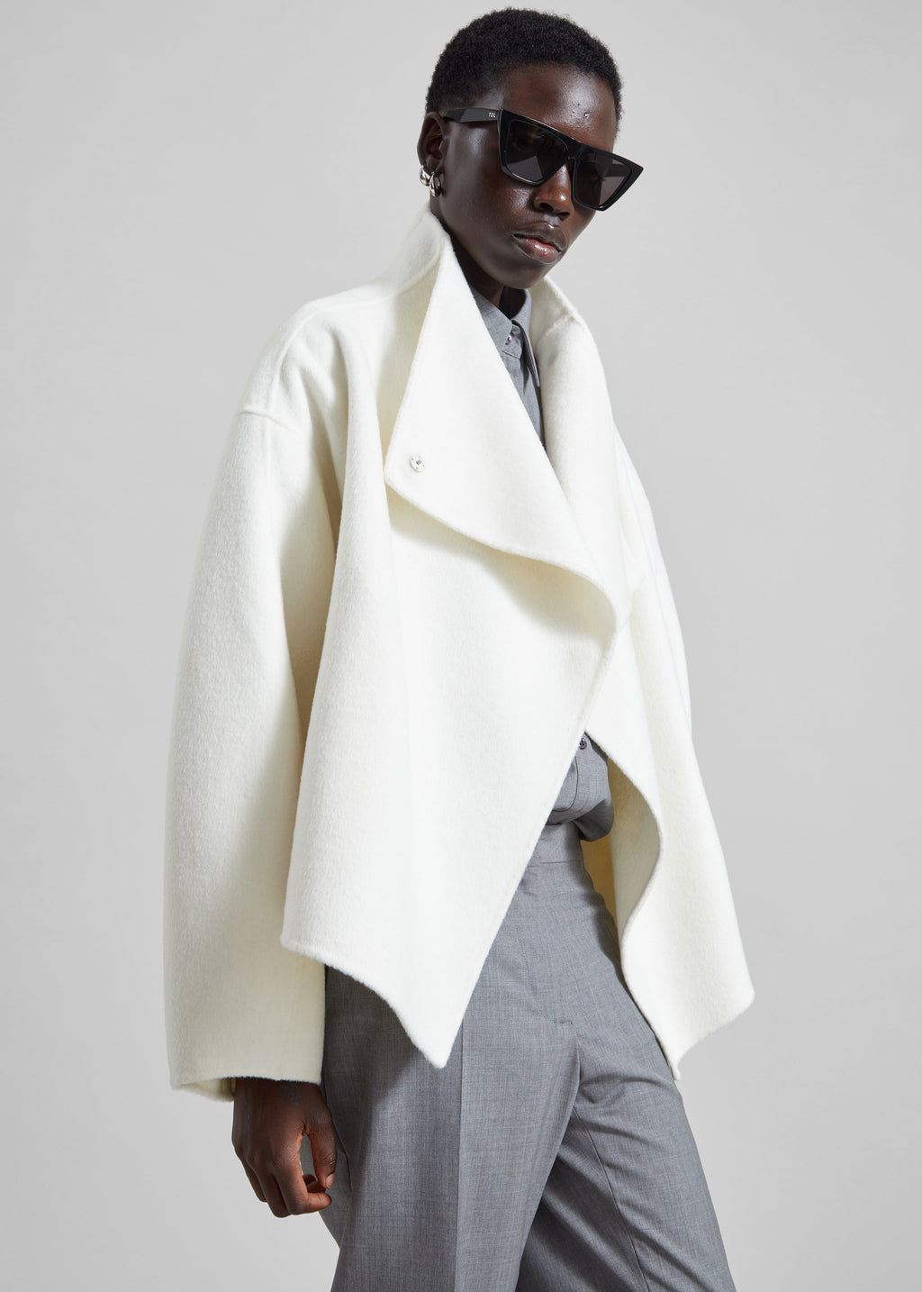 Onelle Wool Short Coat - White