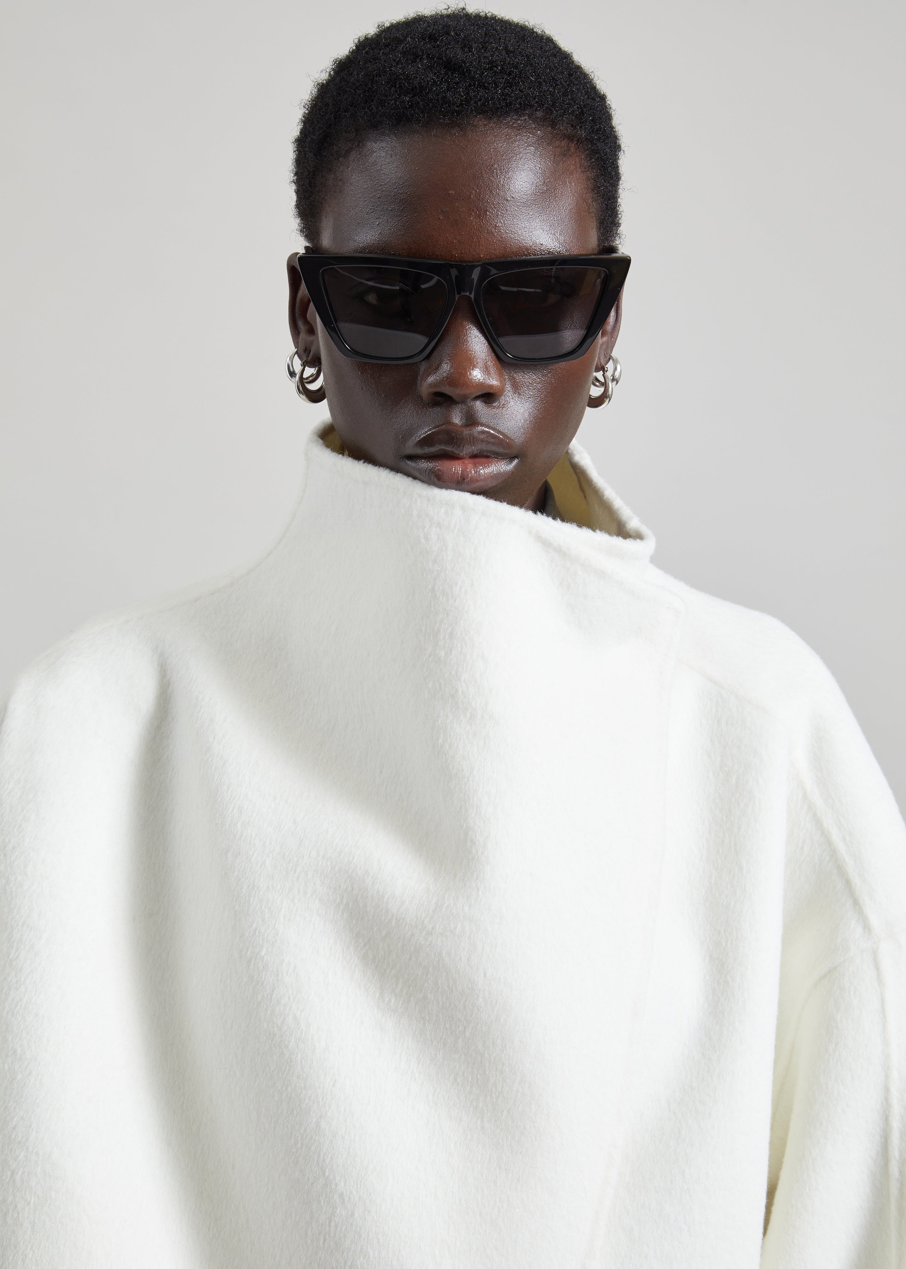 Onelle Wool Short Coat - White