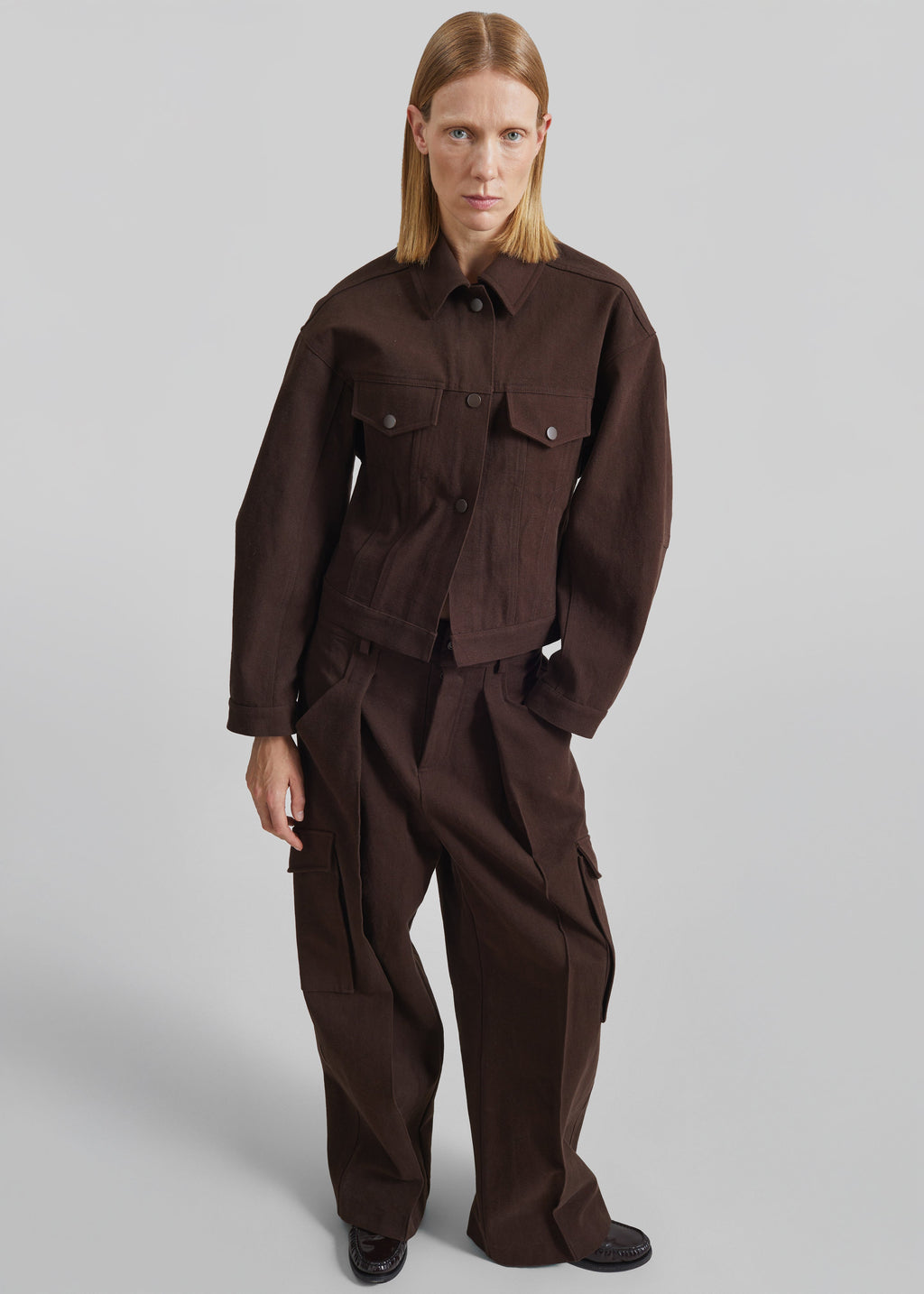Oslo Cotton Cargo Pants - Brown