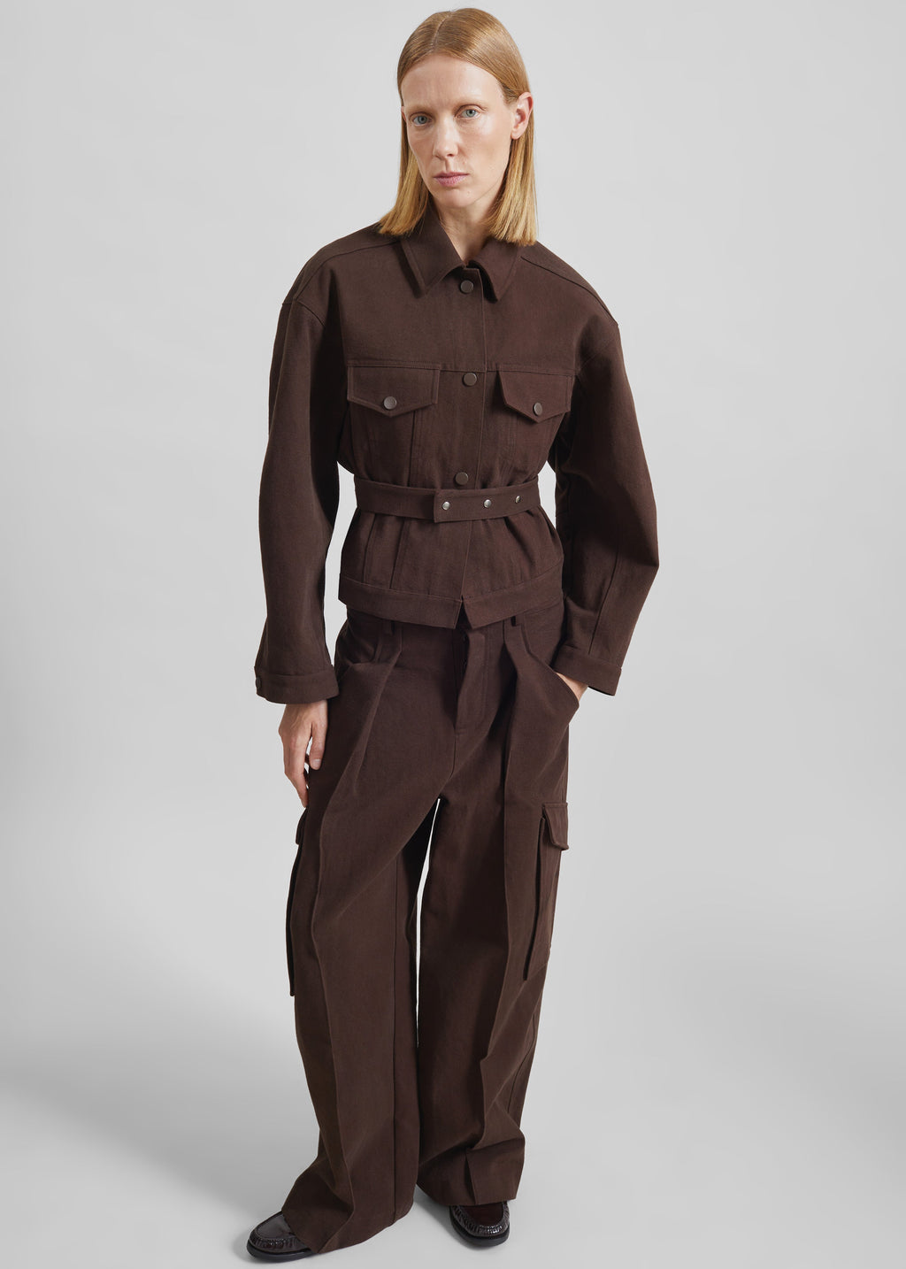 Oslo Cotton Cargo Pants - Brown