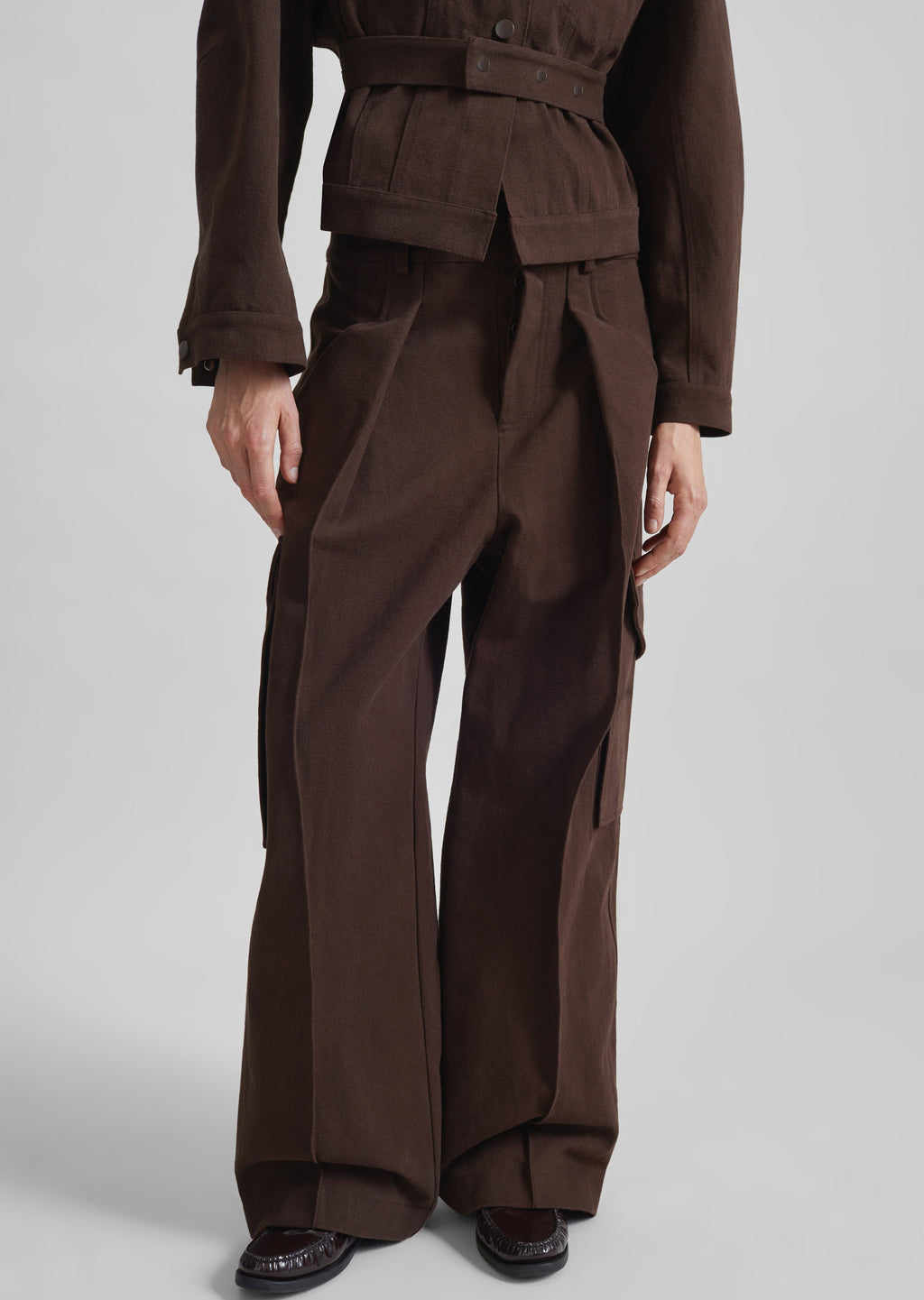 Oslo Cotton Cargo Pants - Brown
