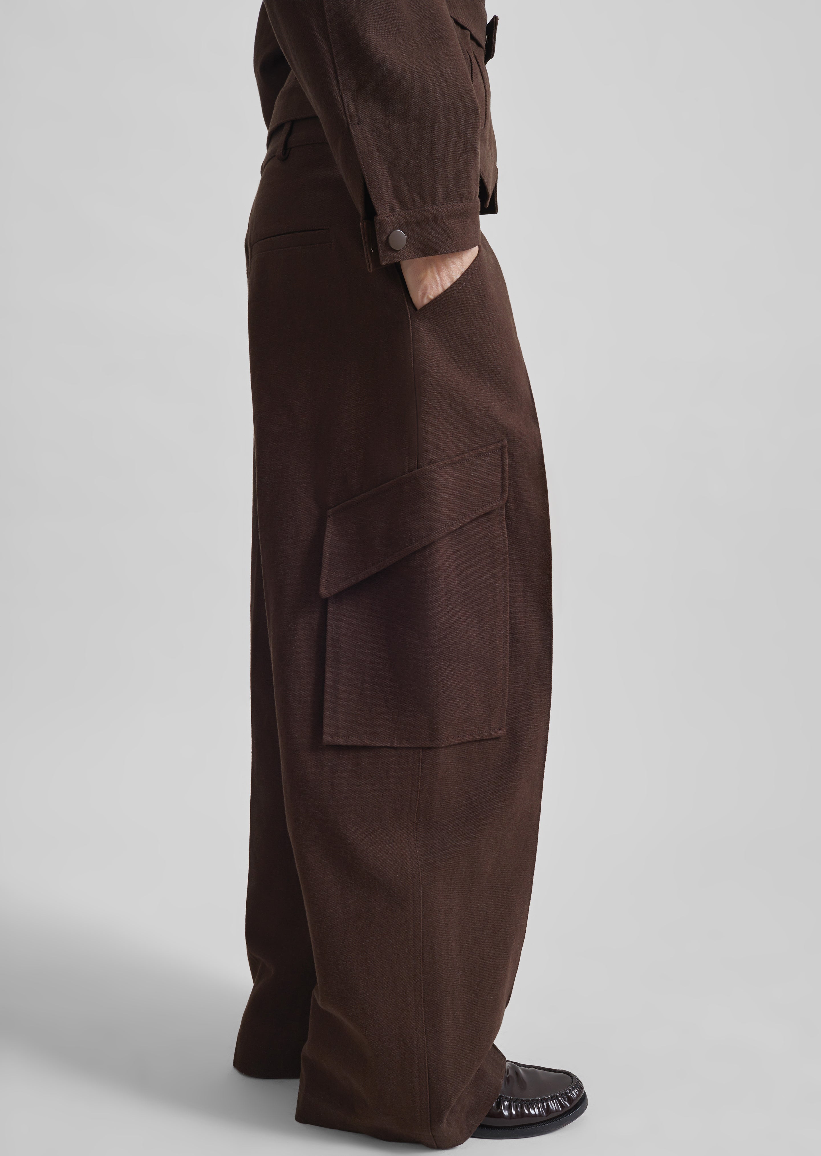 Oslo Cotton Cargo Pants - Brown