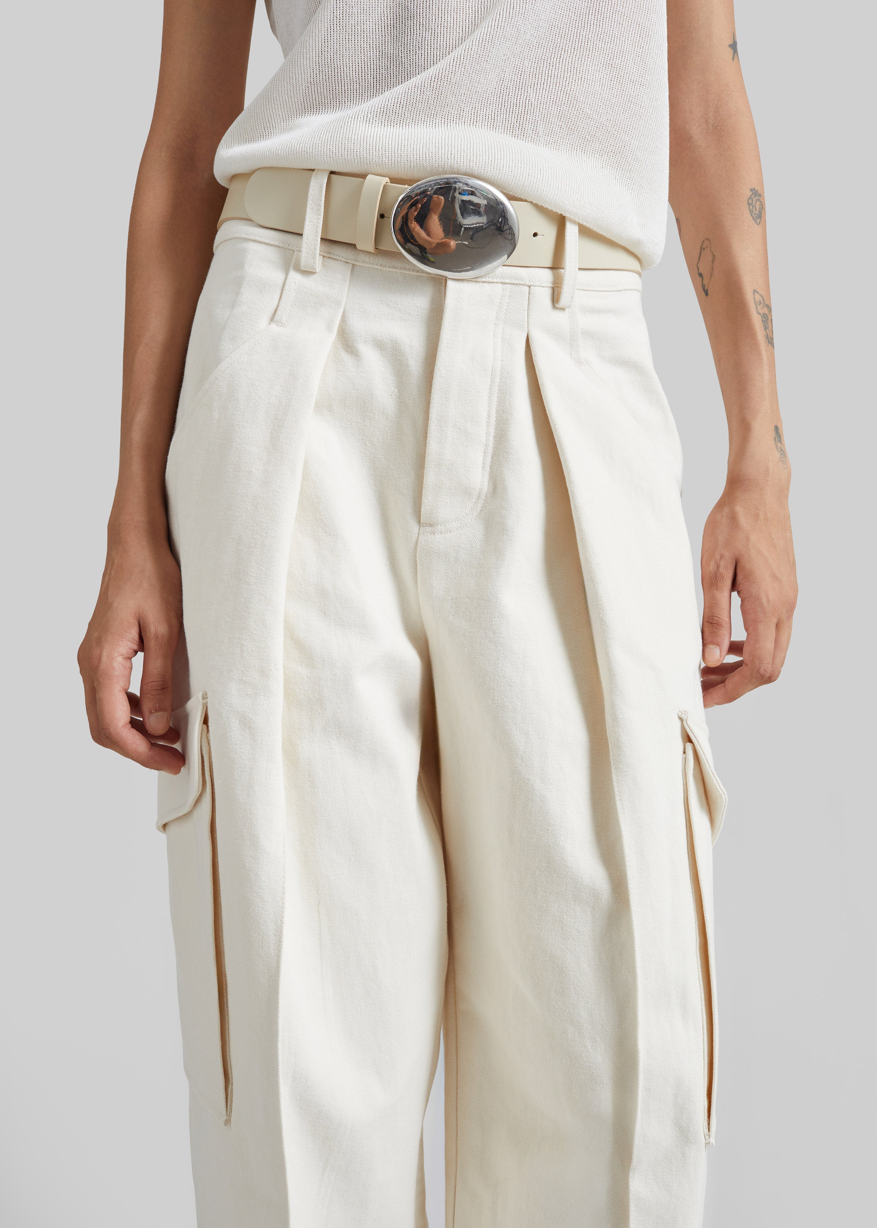 Oslo Cotton Cargo Pants - Beige