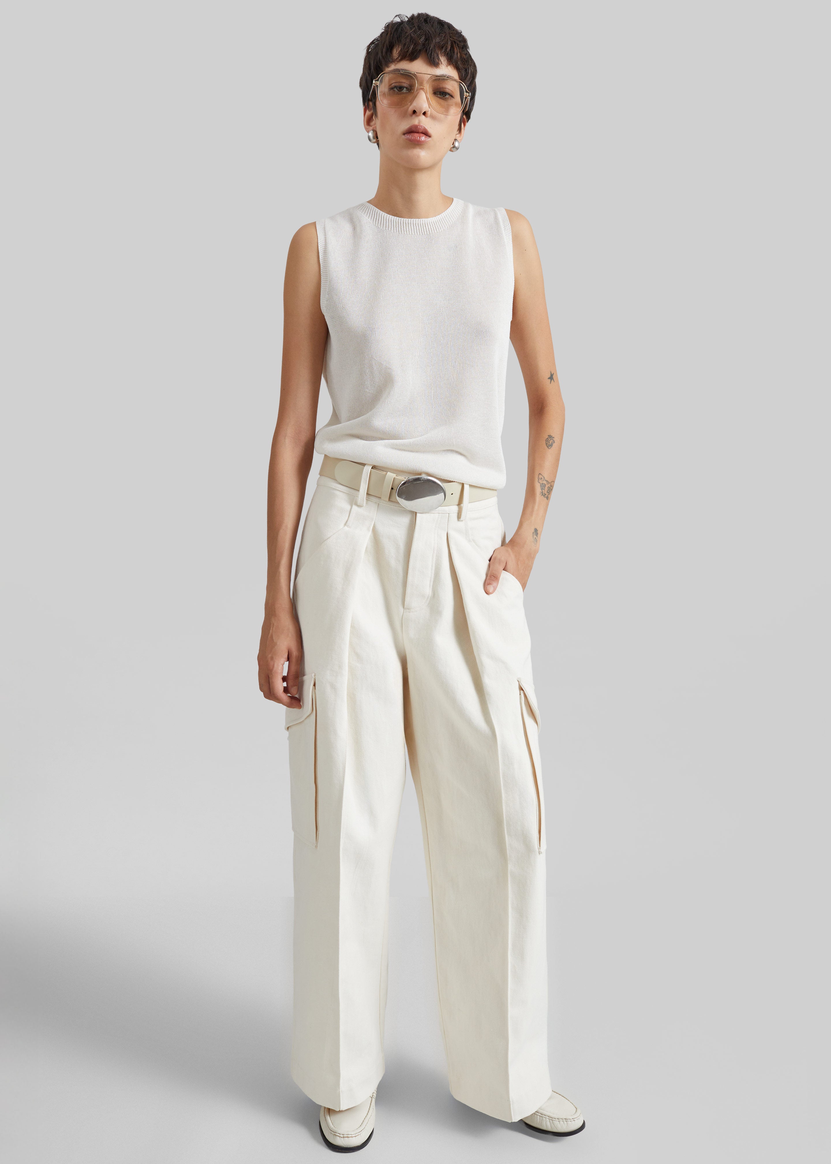 Oslo Cotton Cargo Pants - Beige