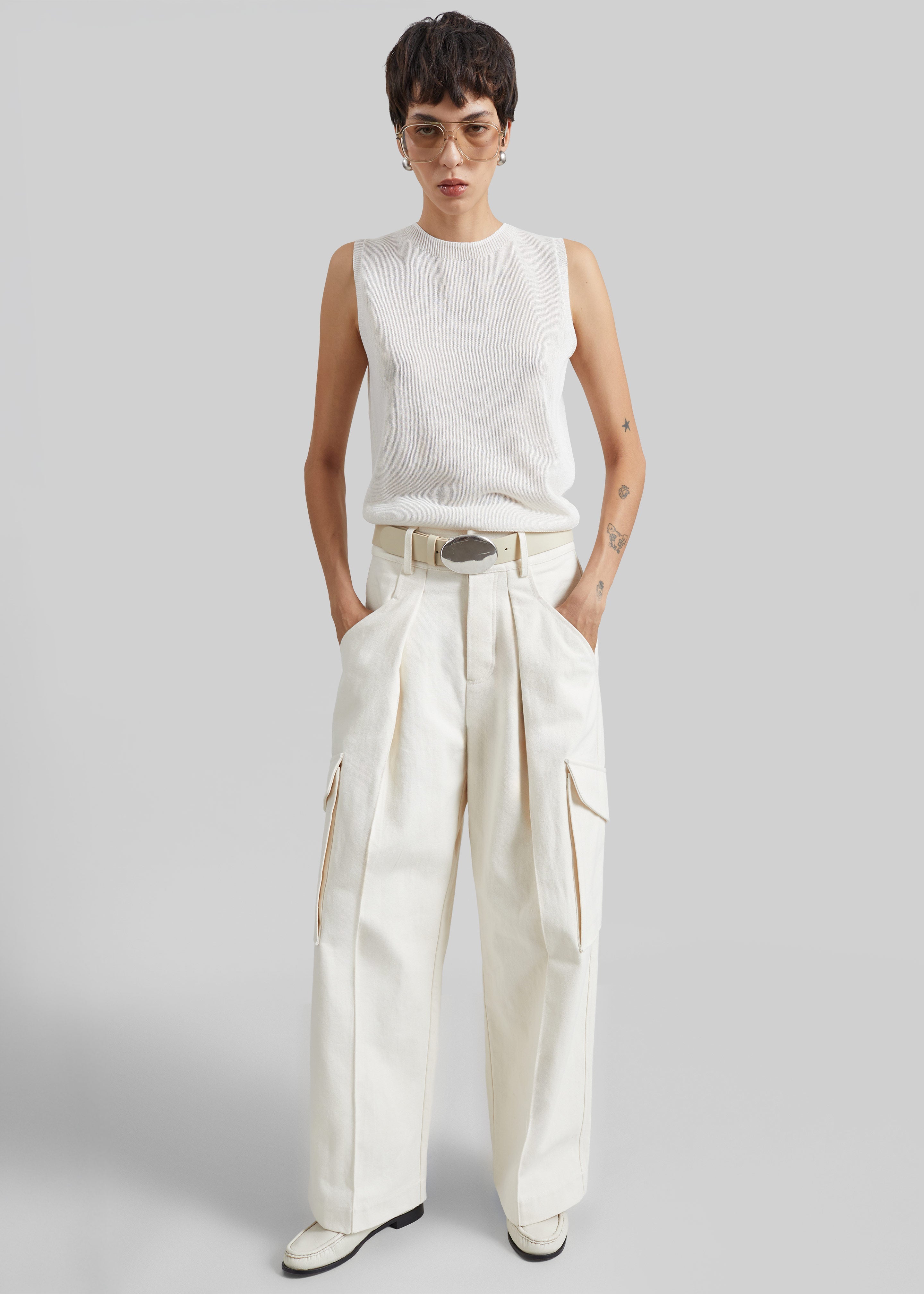 Oslo Cotton Cargo Pants - Beige