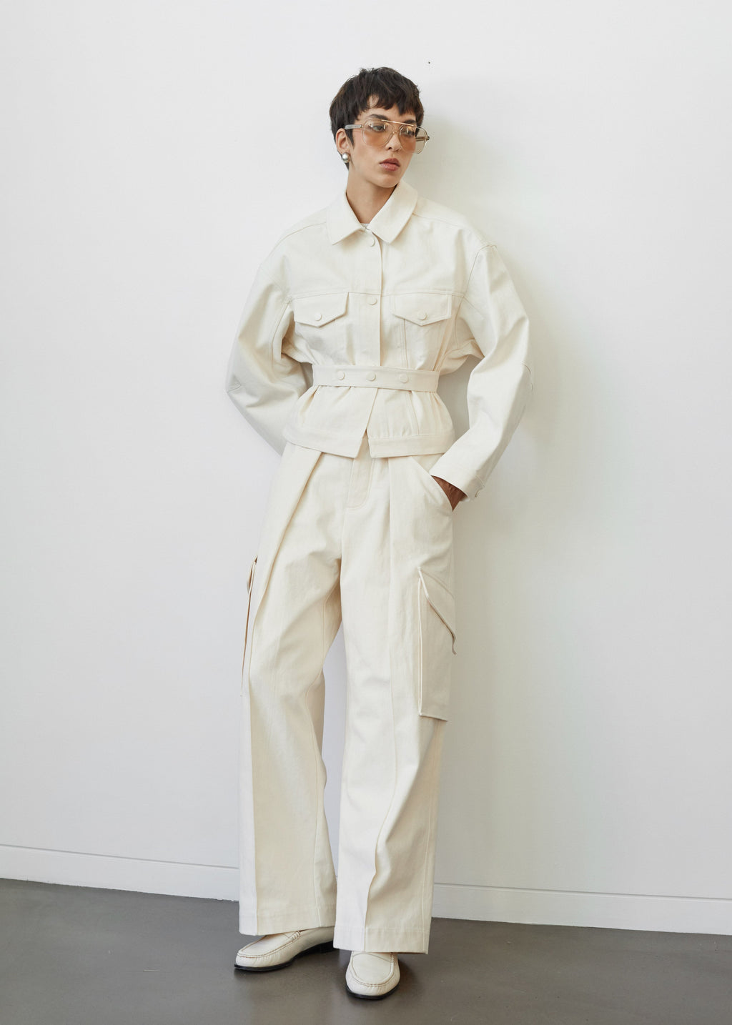 Oslo Cotton Cargo Pants - Beige