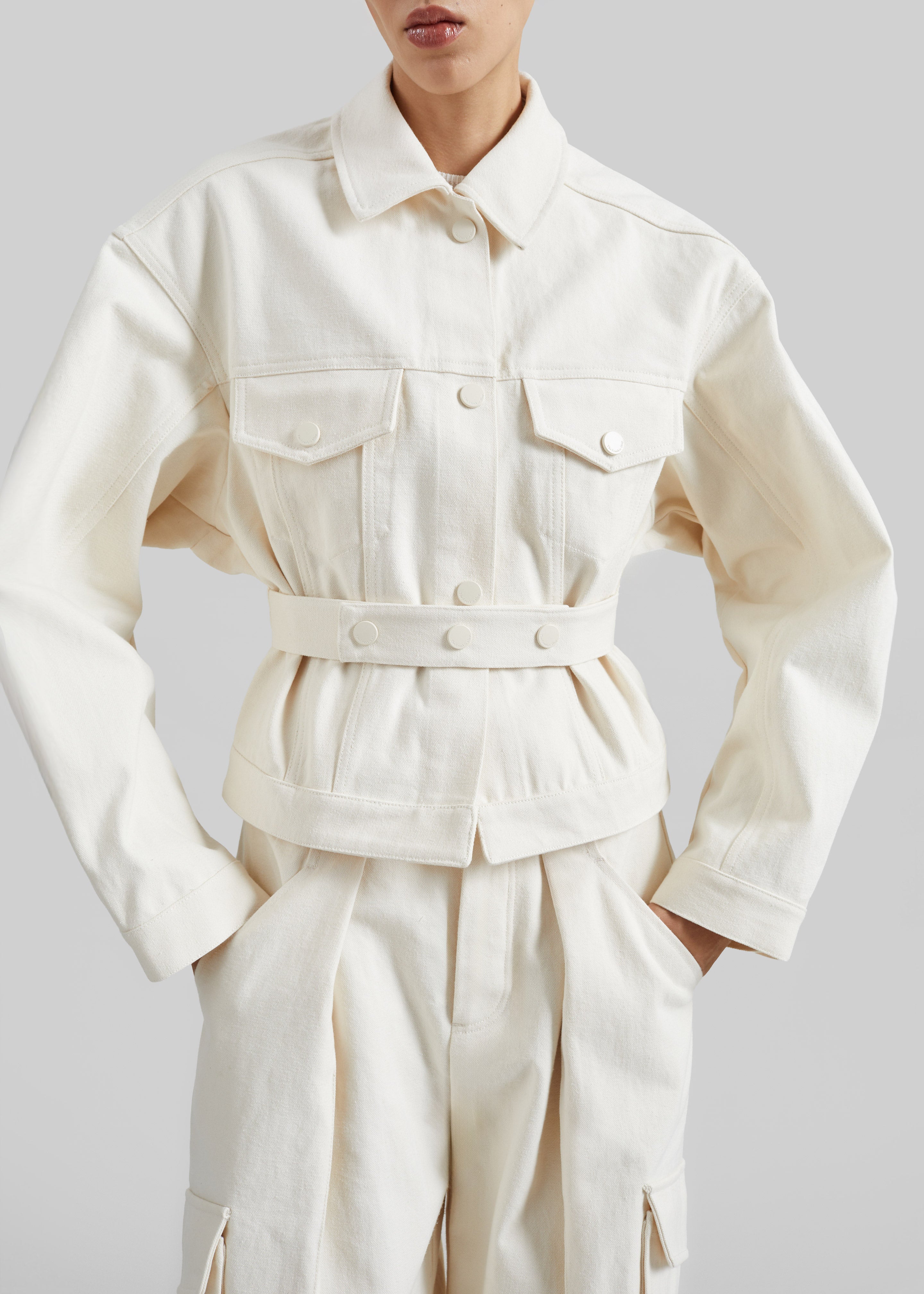 Oslo Cotton Cinched Jacket - Beige
