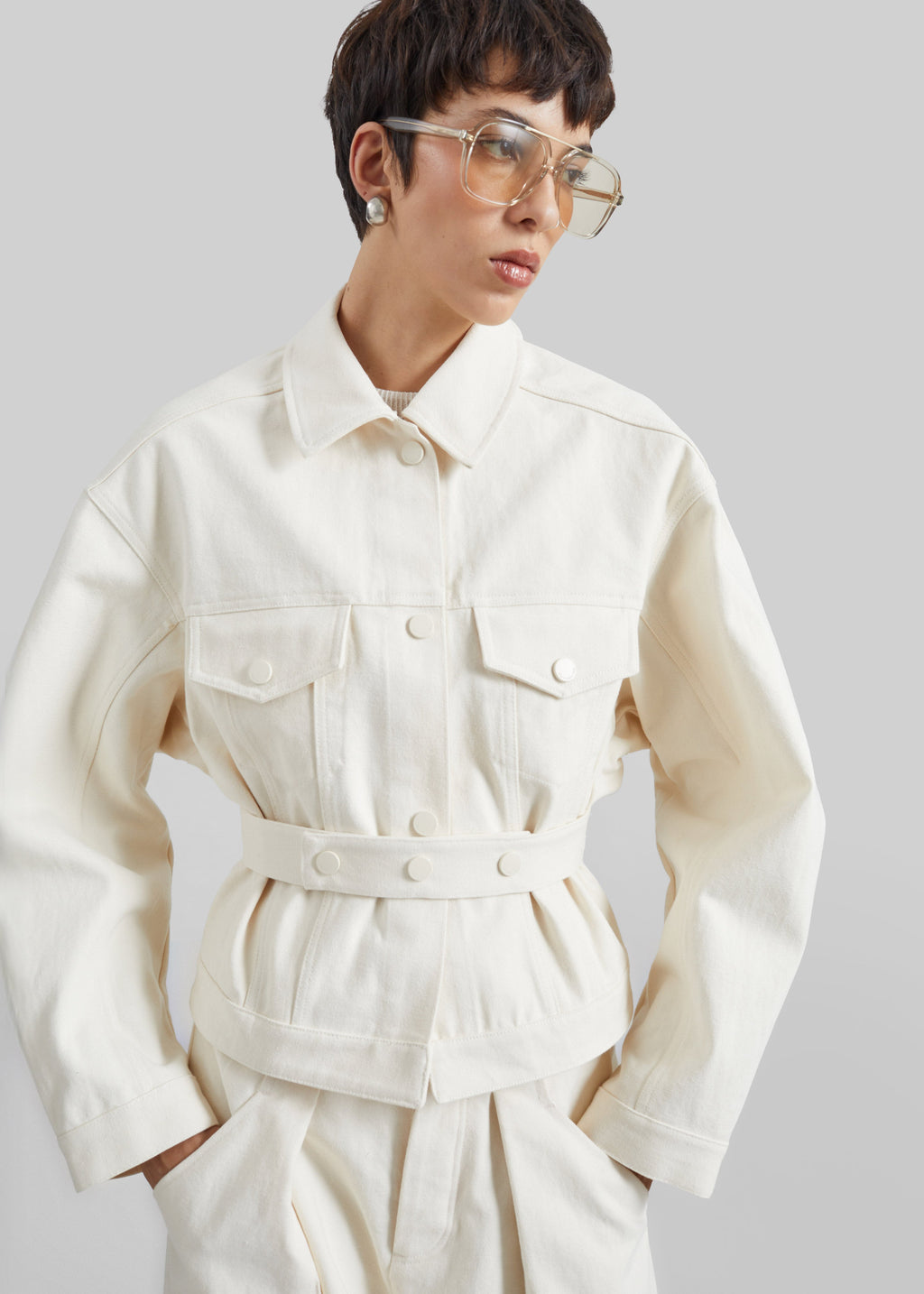 Oslo Cotton Cinched Jacket - Beige