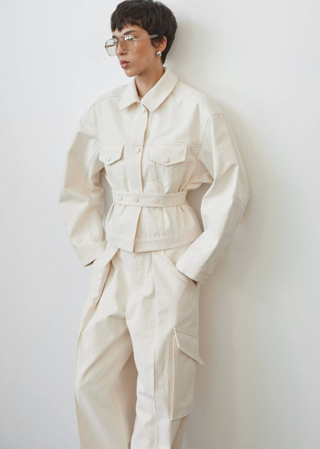 Oslo Cotton Cinched Jacket - Beige