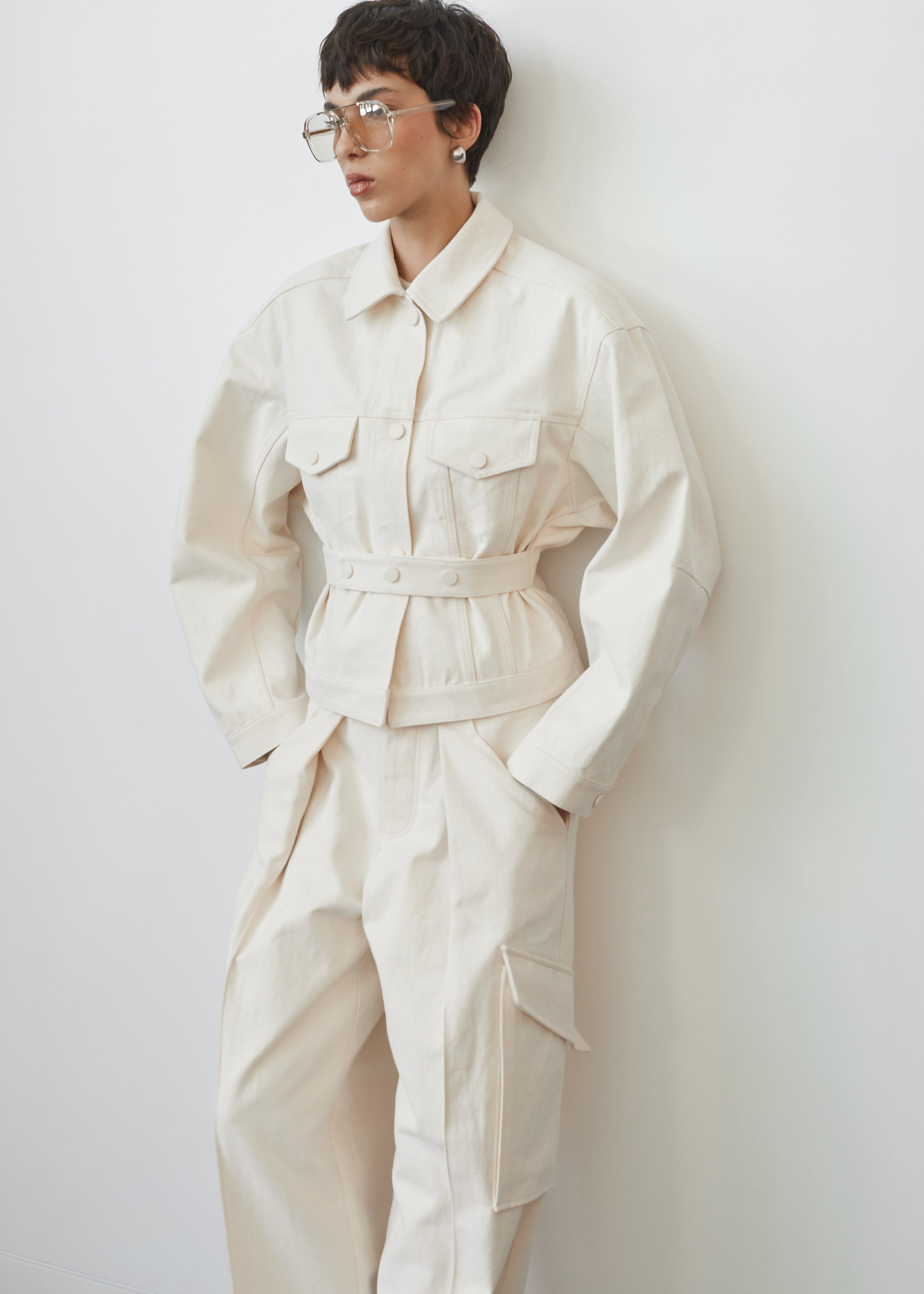 Oslo Cotton Cinched Jacket - Beige