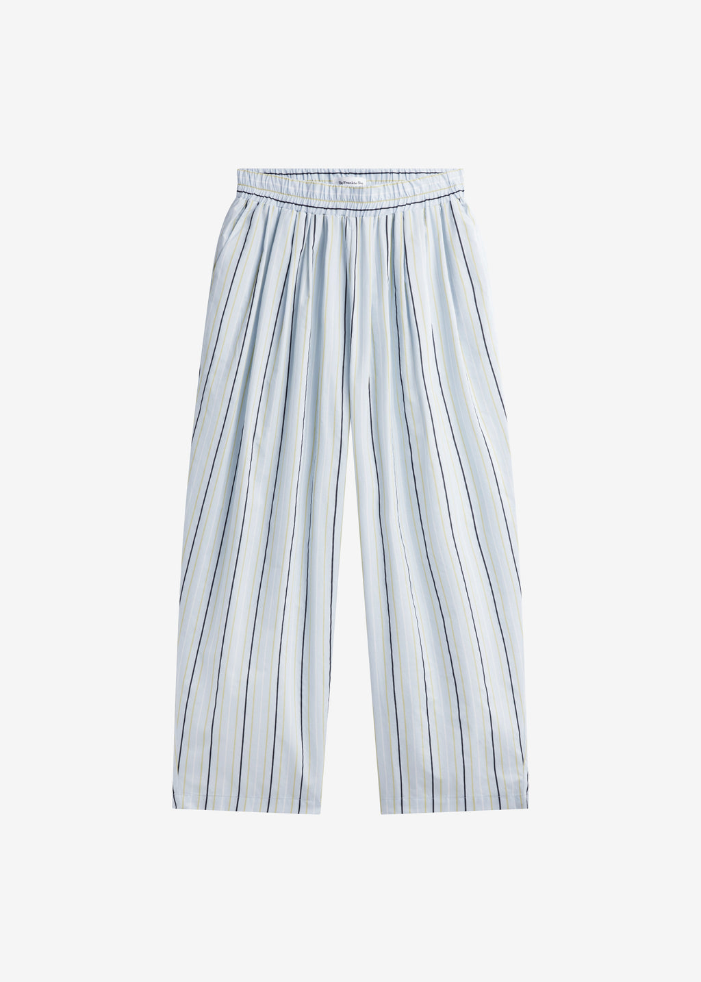 Otranto Cotton Barrel Leg Pants - Blue Multi Stripe