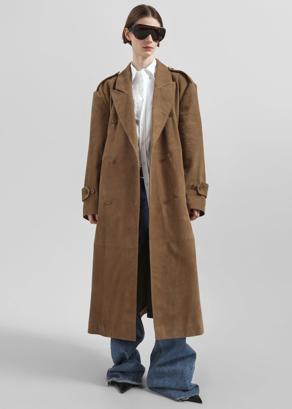 Pembroke Faux Suede Trench - Camel