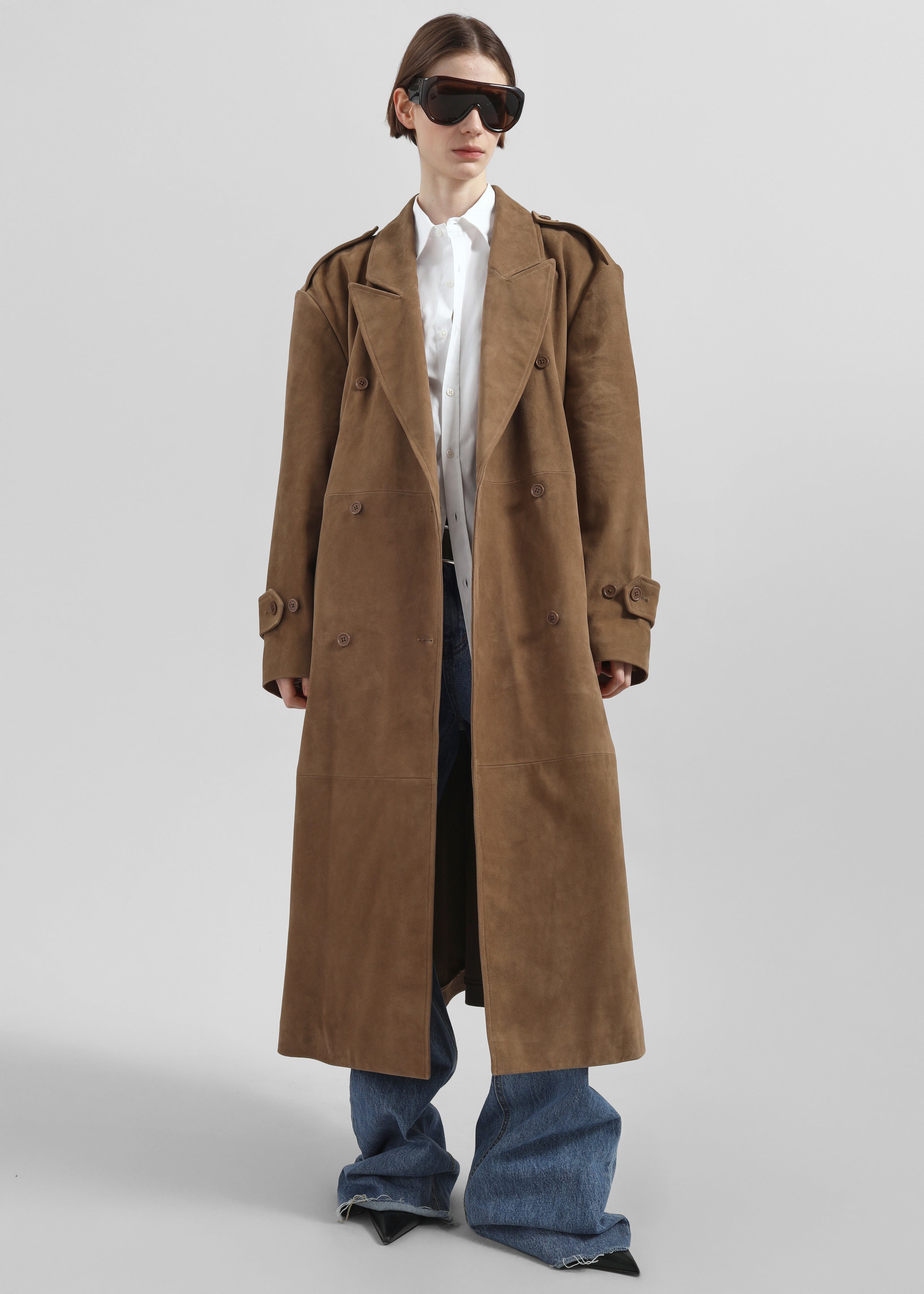 Pembroke Faux Suede Trench - Camel