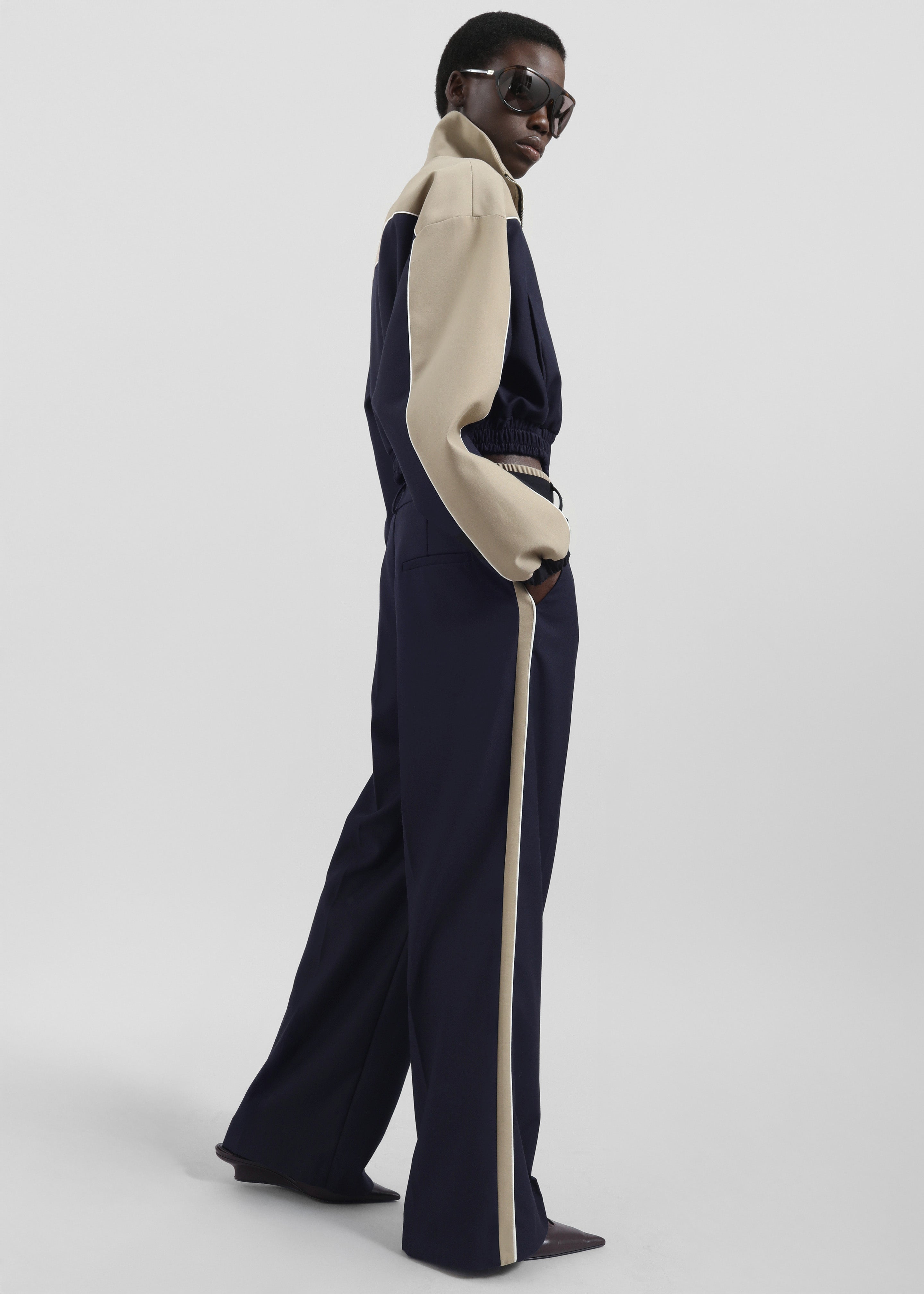 Penally Cropped Jacket - Navy