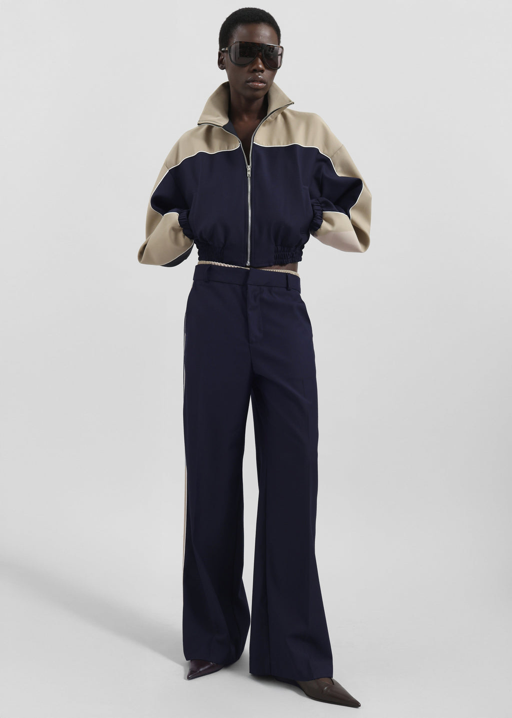 Penally Cropped Jacket - Navy