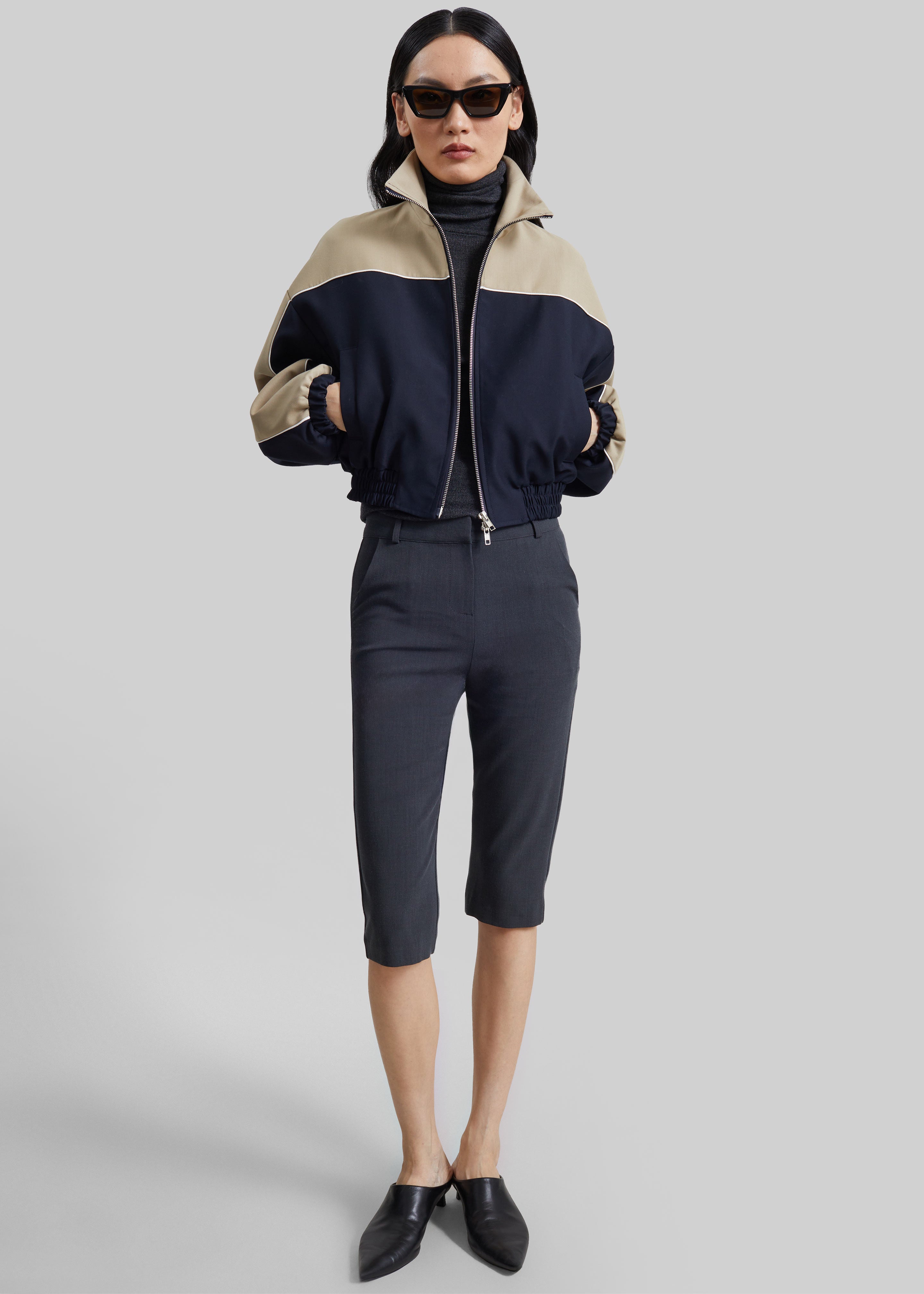 Penally Cropped Jacket - Navy
