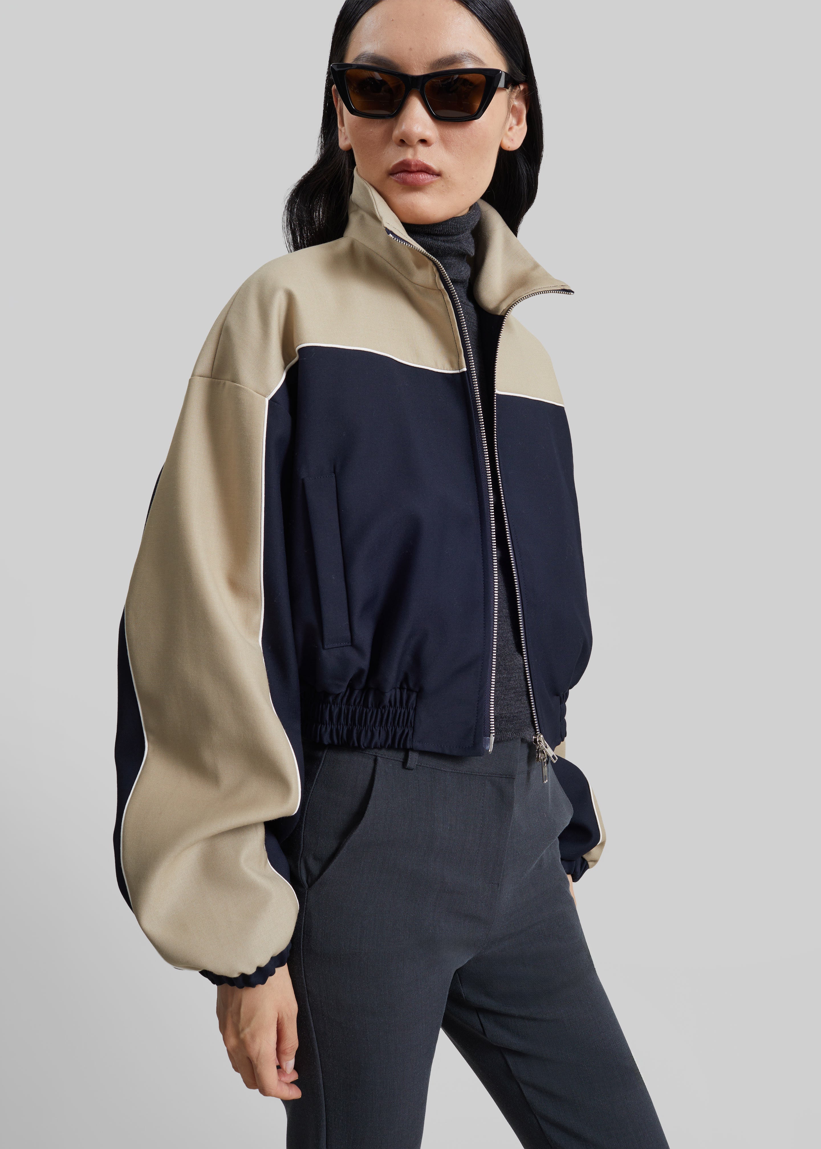 Penally Cropped Jacket - Navy