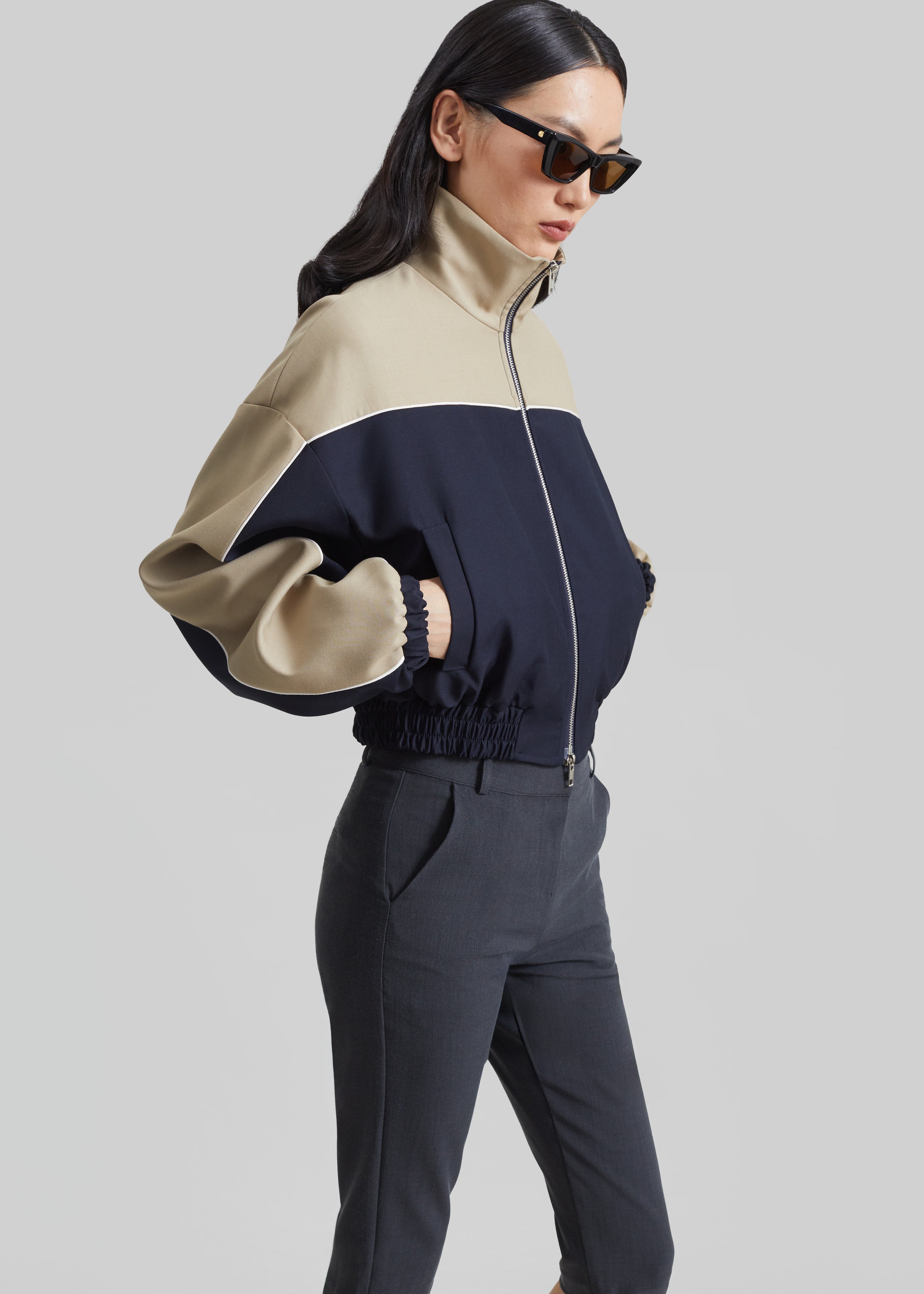 Penally Cropped Jacket - Navy