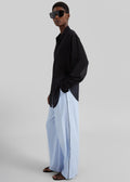 Porto Contrast Piped Pants - Blue/White Stripe