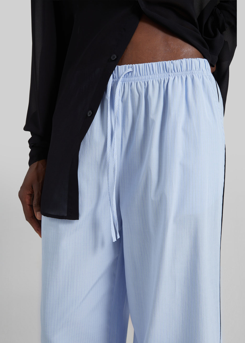 Porto Contrast Piped Pants - Blue/White Stripe