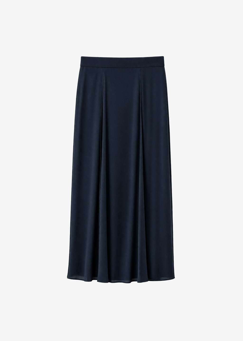 Provence Fluid A-Line Midi Skirt - Navy