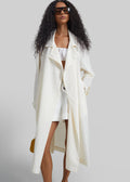 Rosora Sheer Fluid Trench Coat - Cream