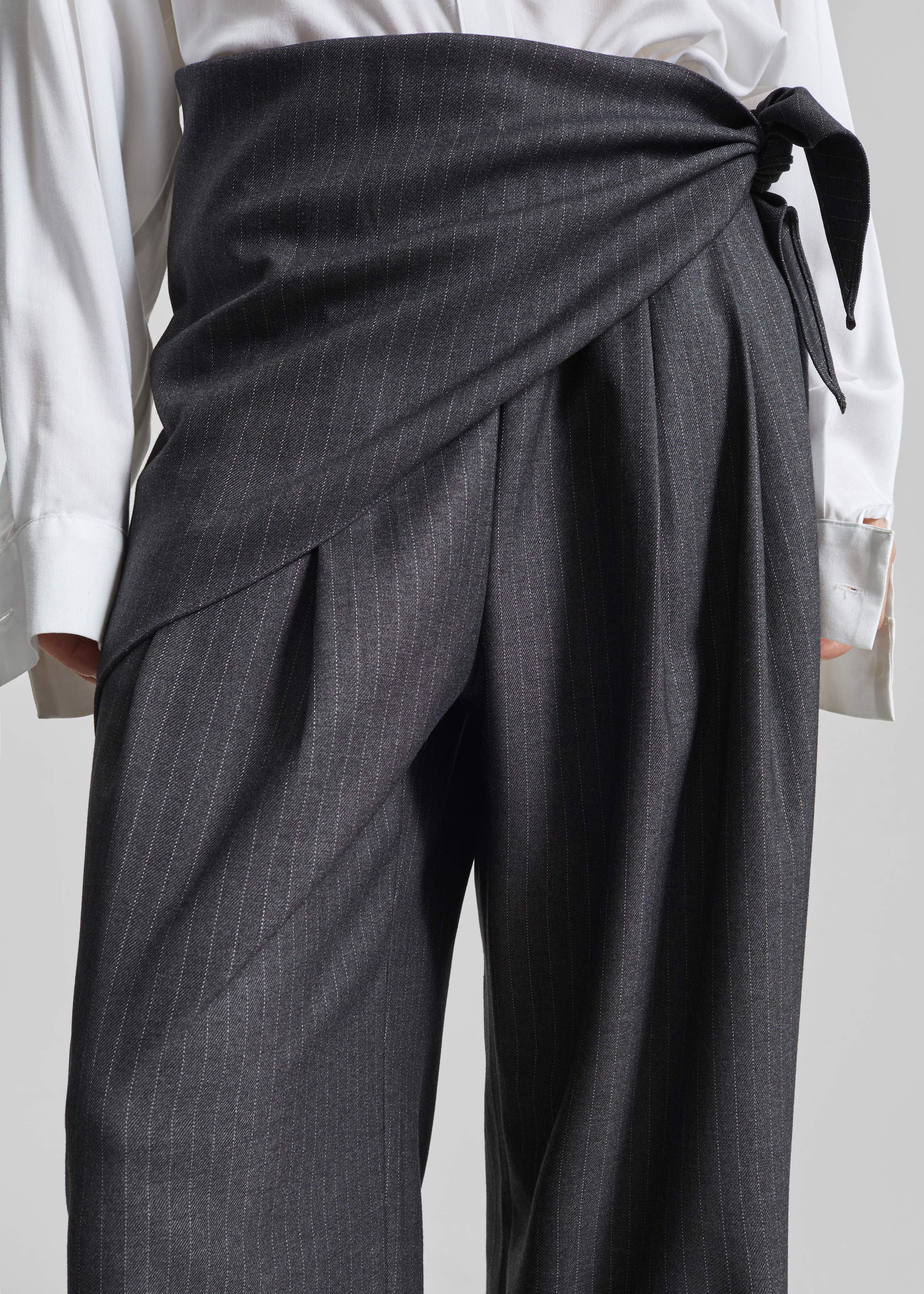 Rovigo Scarf Wrap Pants - Grey Stripe
