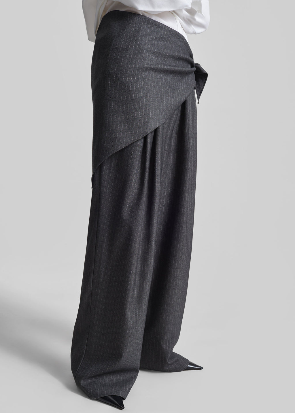 Rovigo Scarf Wrap Pants - Grey Stripe