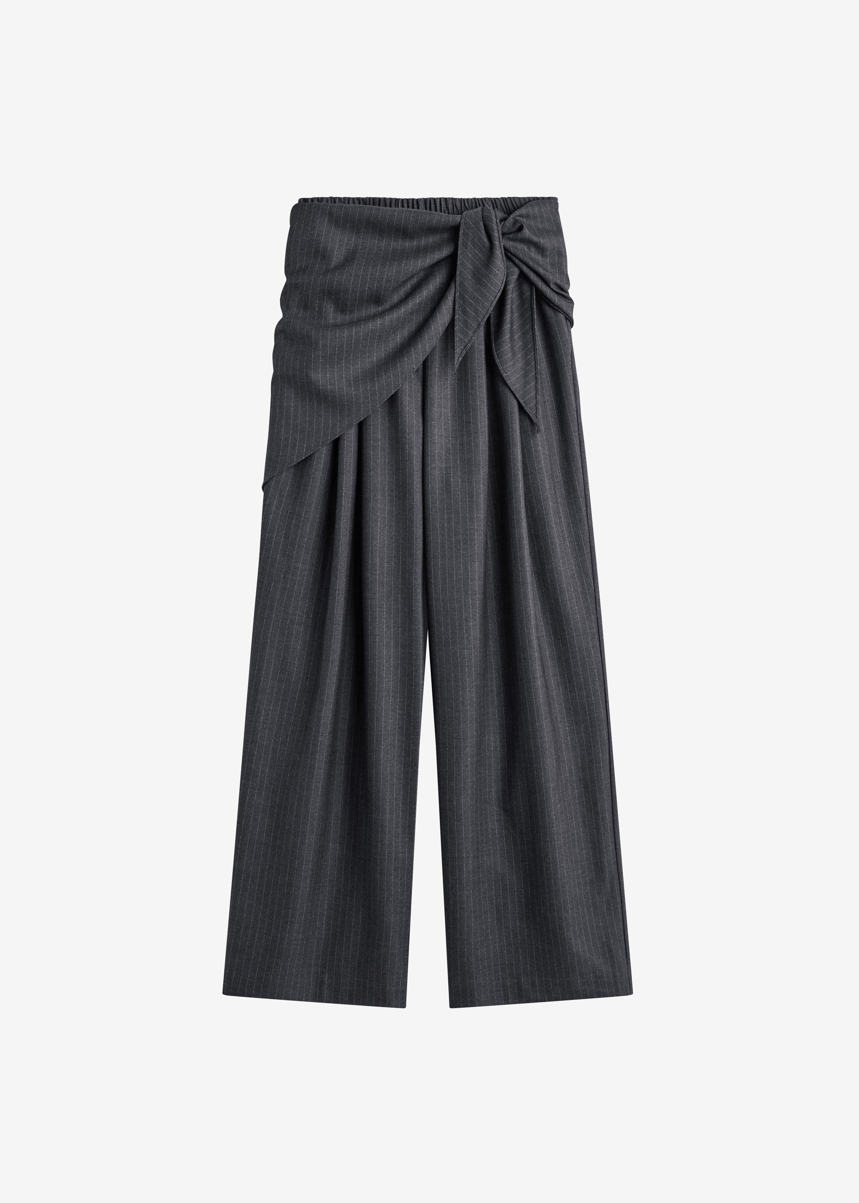 Rovigo Scarf Wrap Pants - Grey Stripe