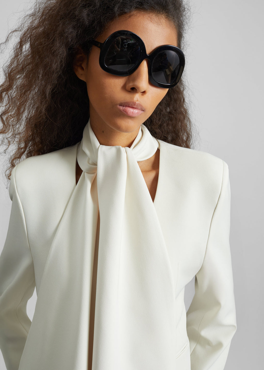 Seika Scarf Blazer - Ivory