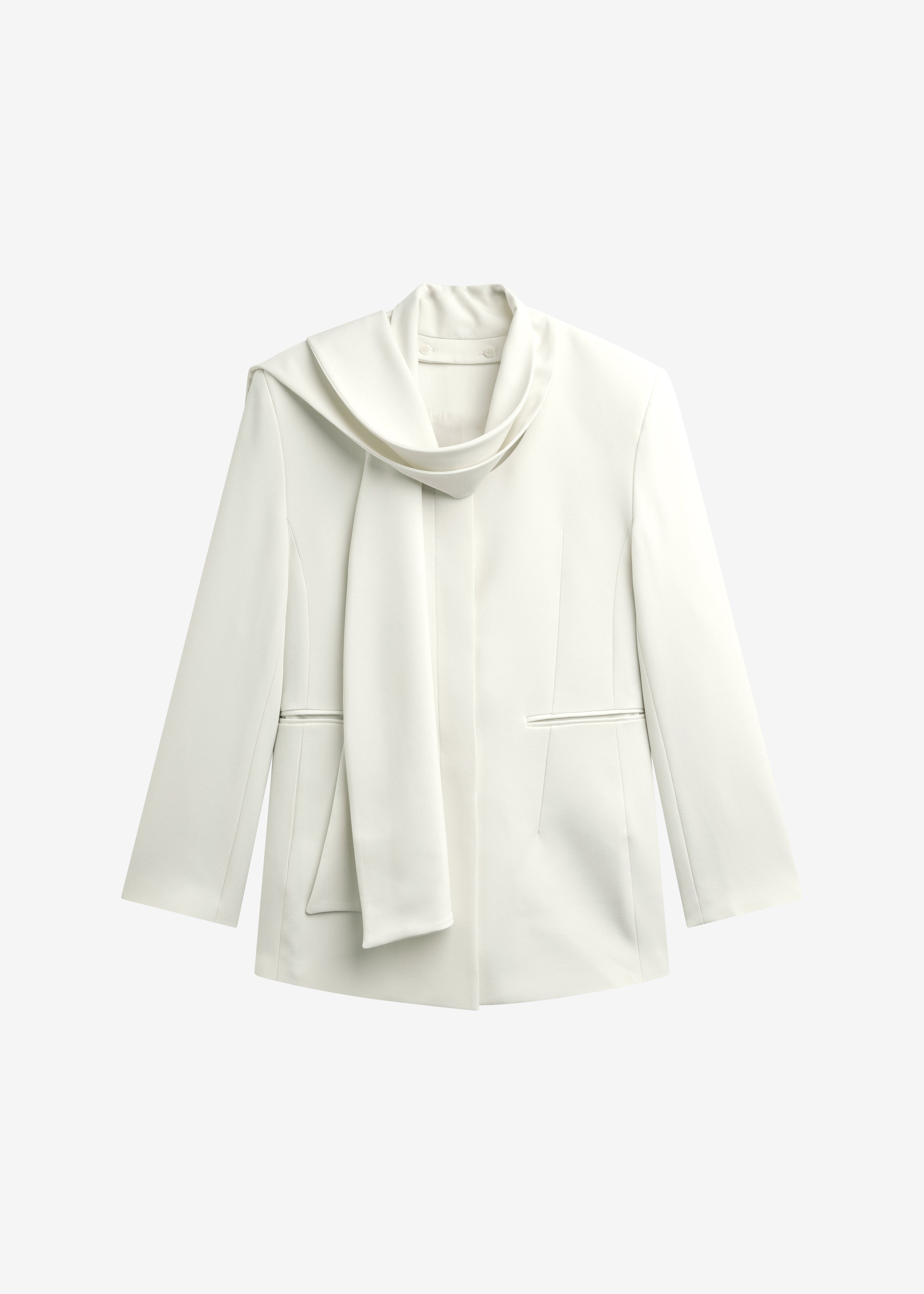 Seika Scarf Blazer - Ivory