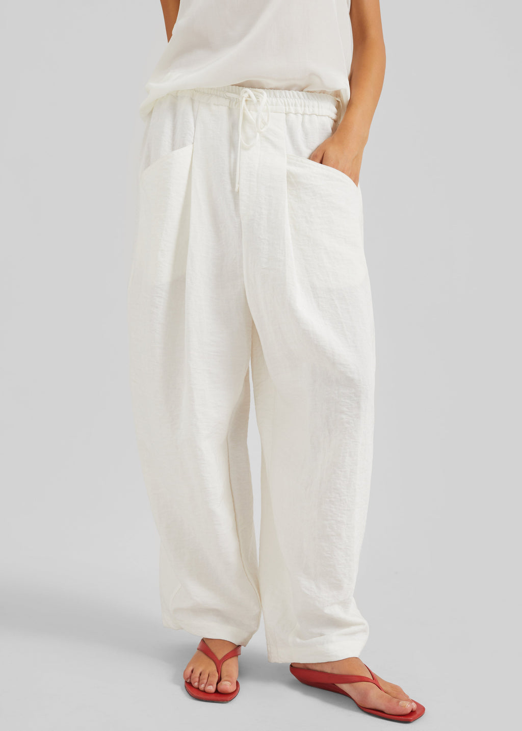 Senart Barrel Leg Pants - Ivory