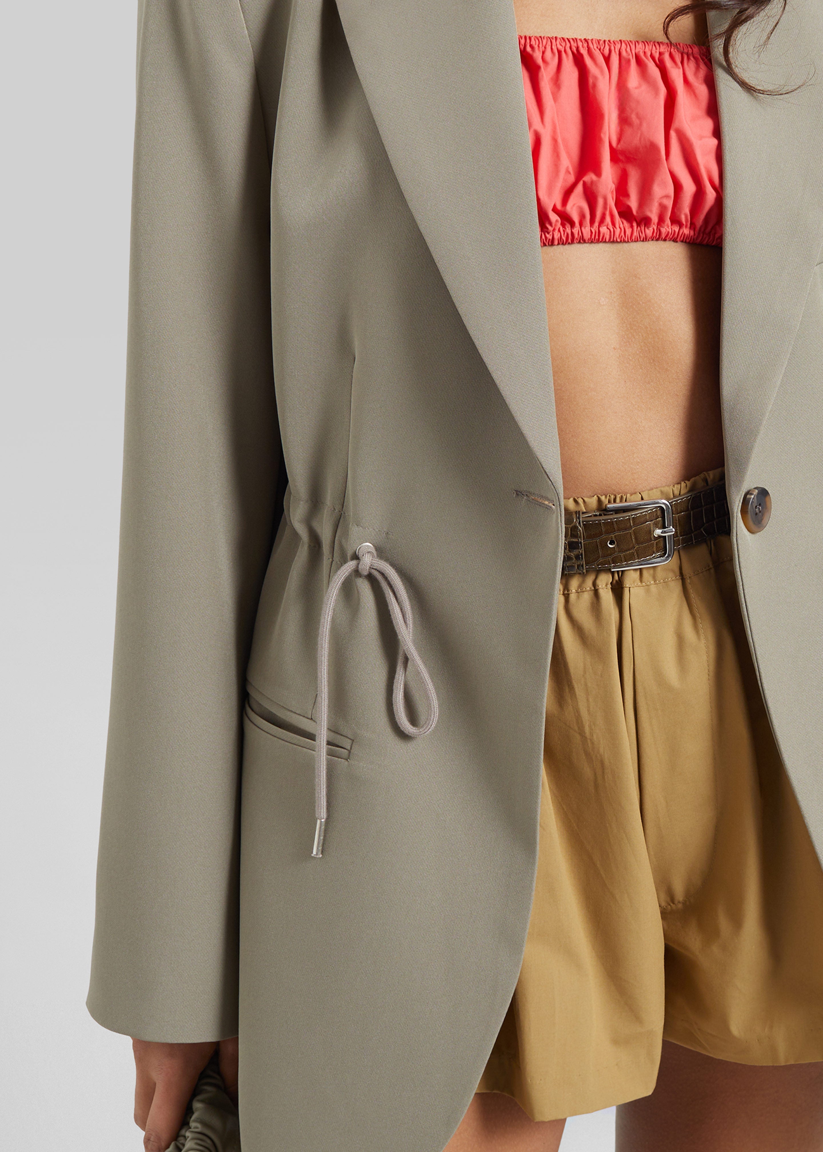 Sesma Drawstring Blazer - Pale Olive