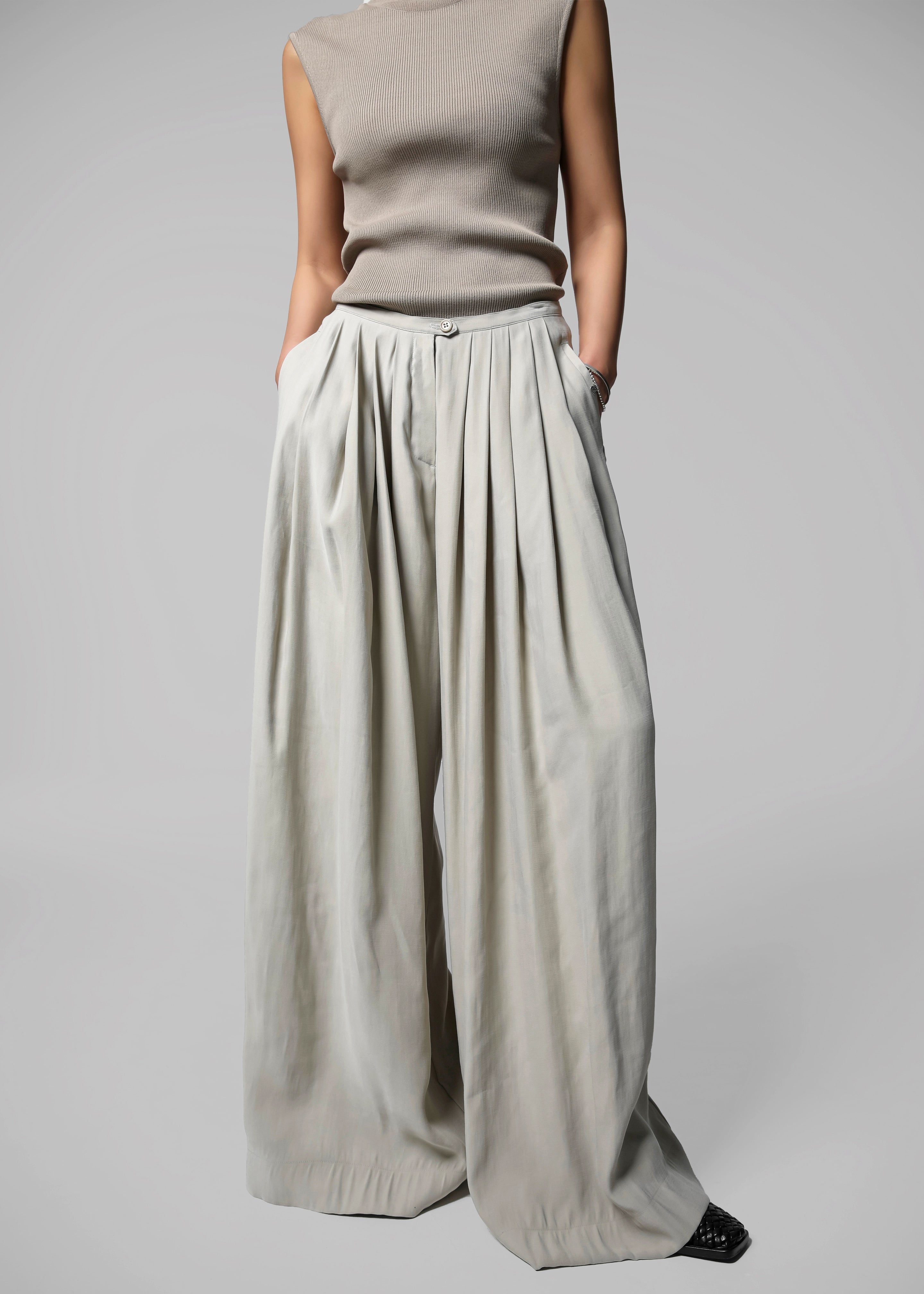 Sloane Wide Leg Trousers - Grey