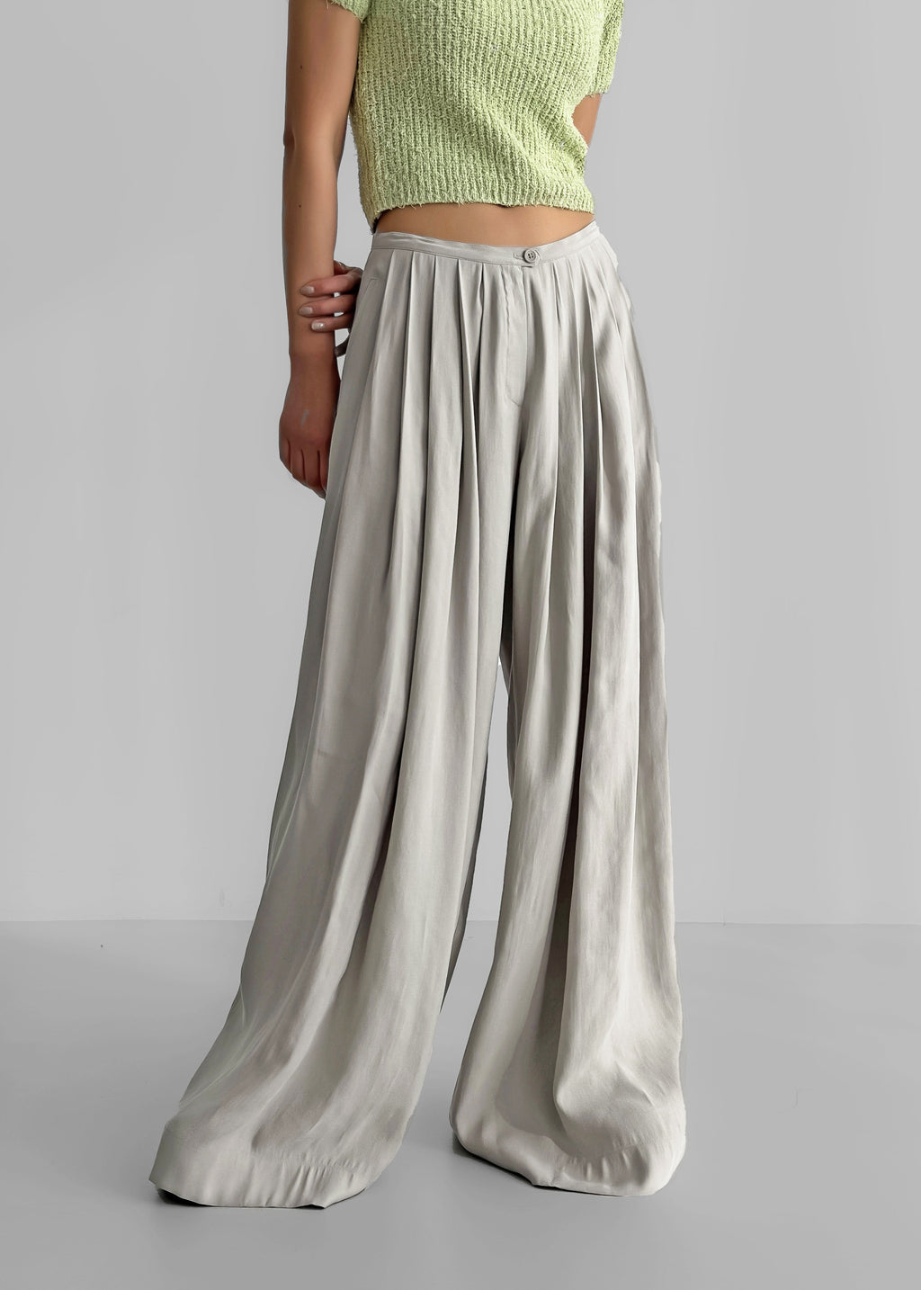 Sloane Wide Leg Trousers - Grey