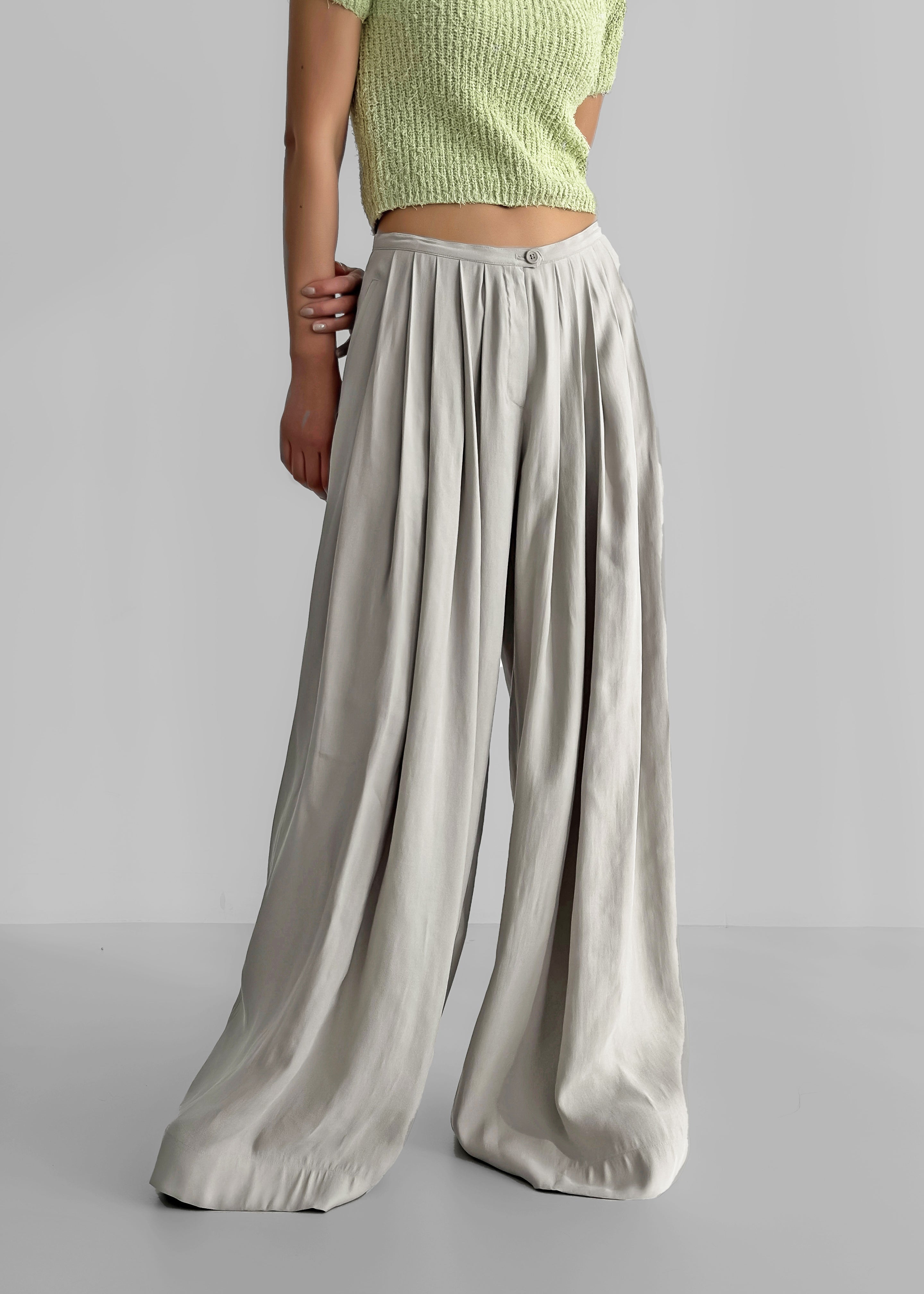 Sloane Wide Leg Trousers - Grey