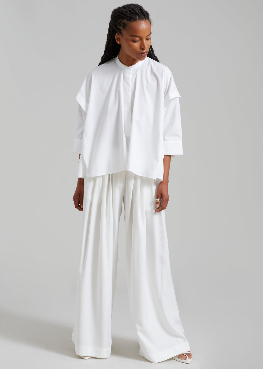 Sloane Wide Leg Trousers - White