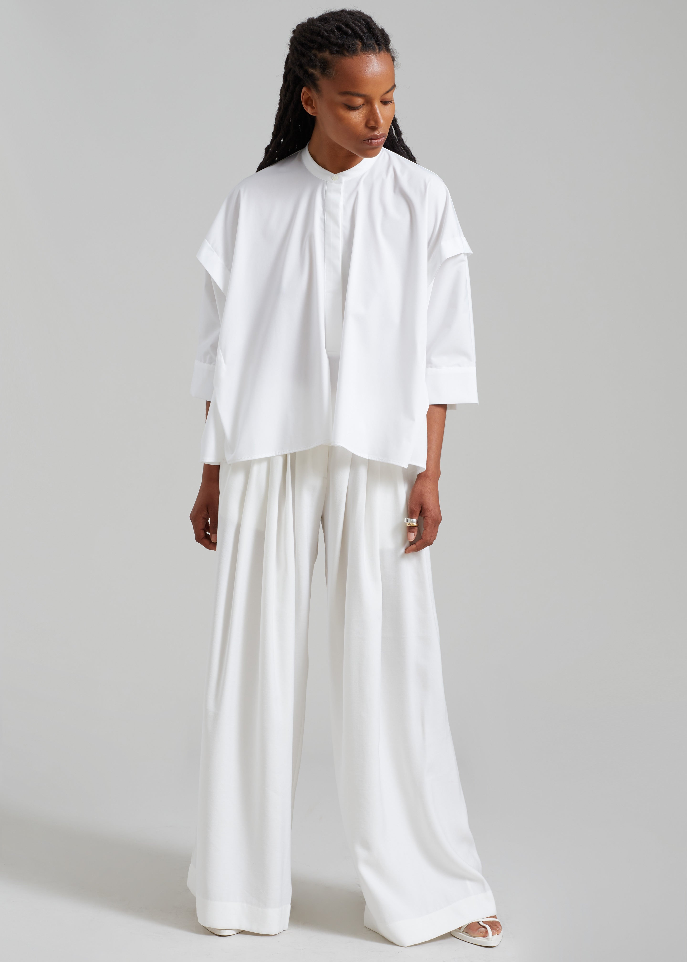 Sloane Wide Leg Trousers - White