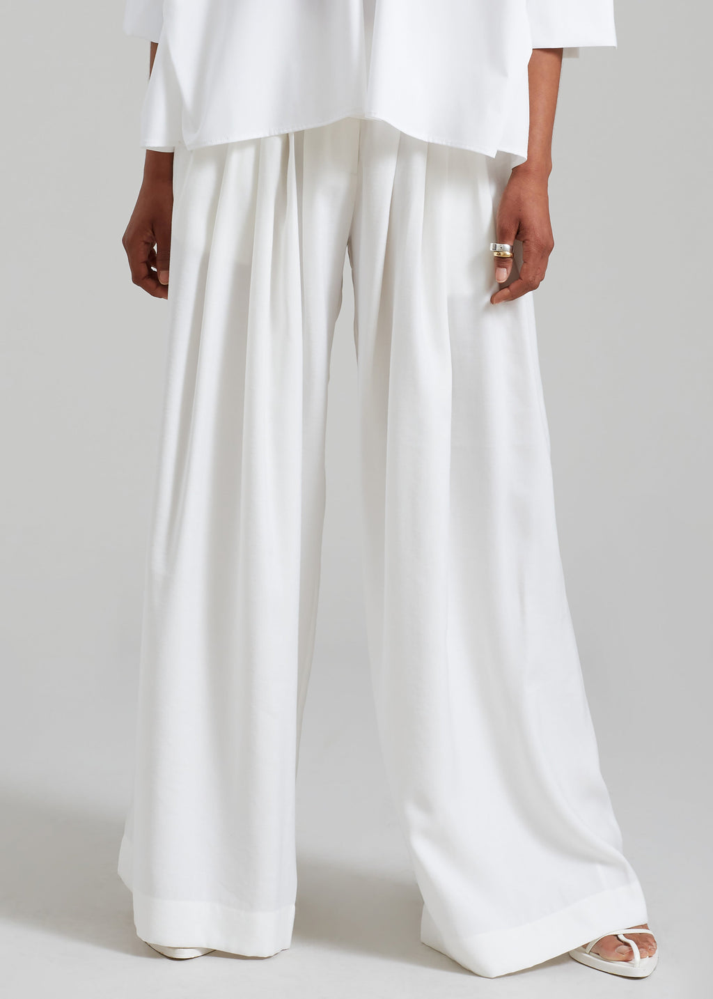 Sloane Wide Leg Trousers - White