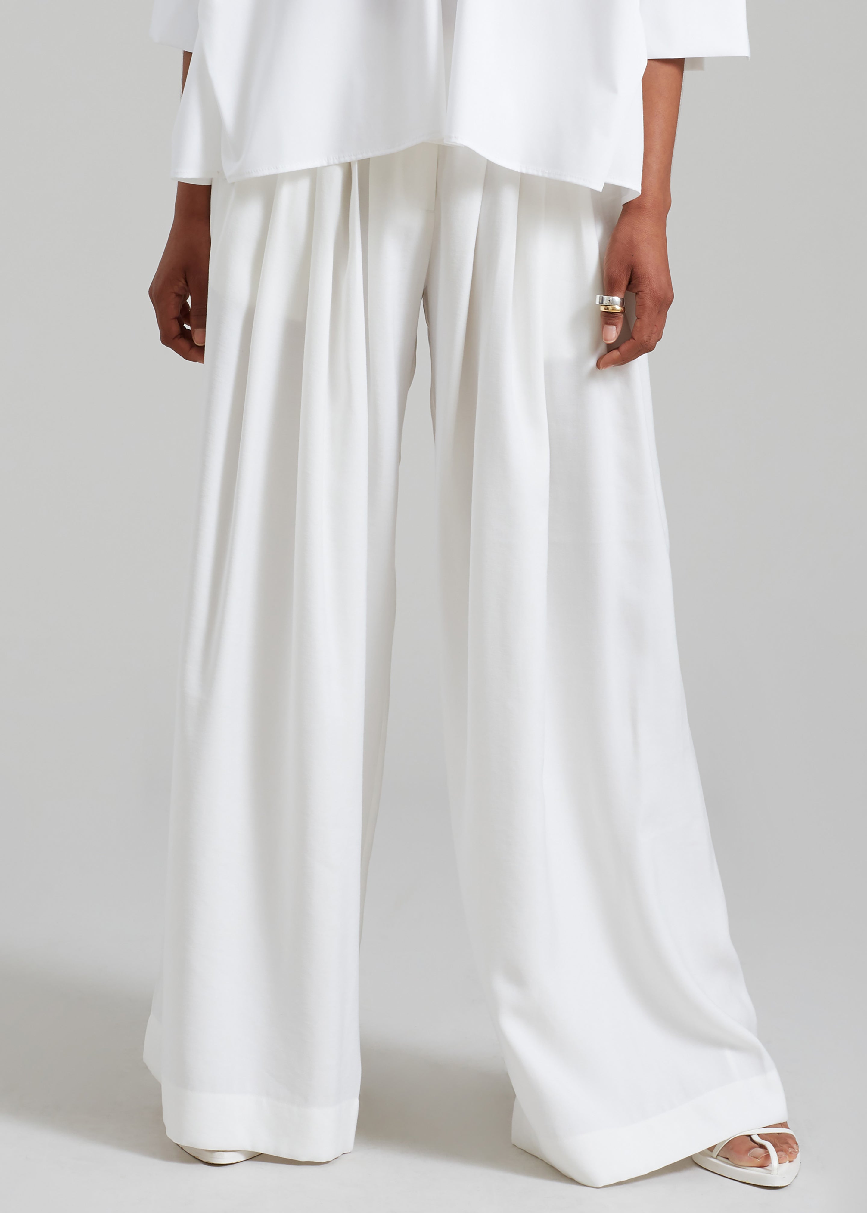 Sloane Wide Leg Trousers - White
