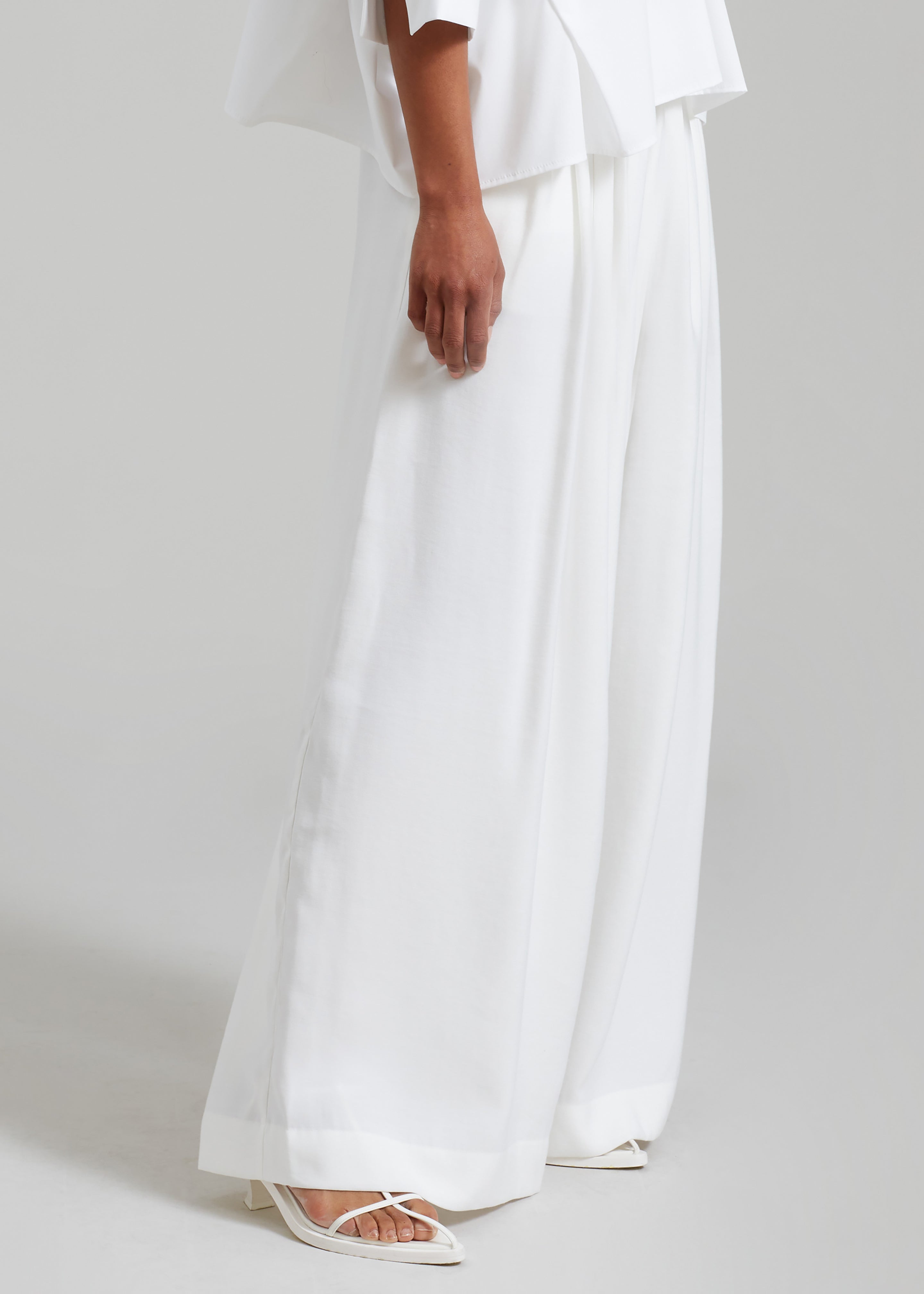 Sloane Wide Leg Trousers - White