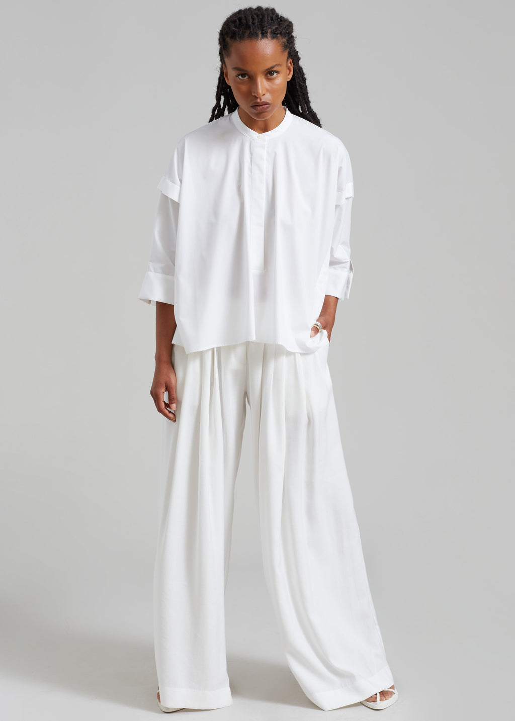 Sloane Wide Leg Trousers - White