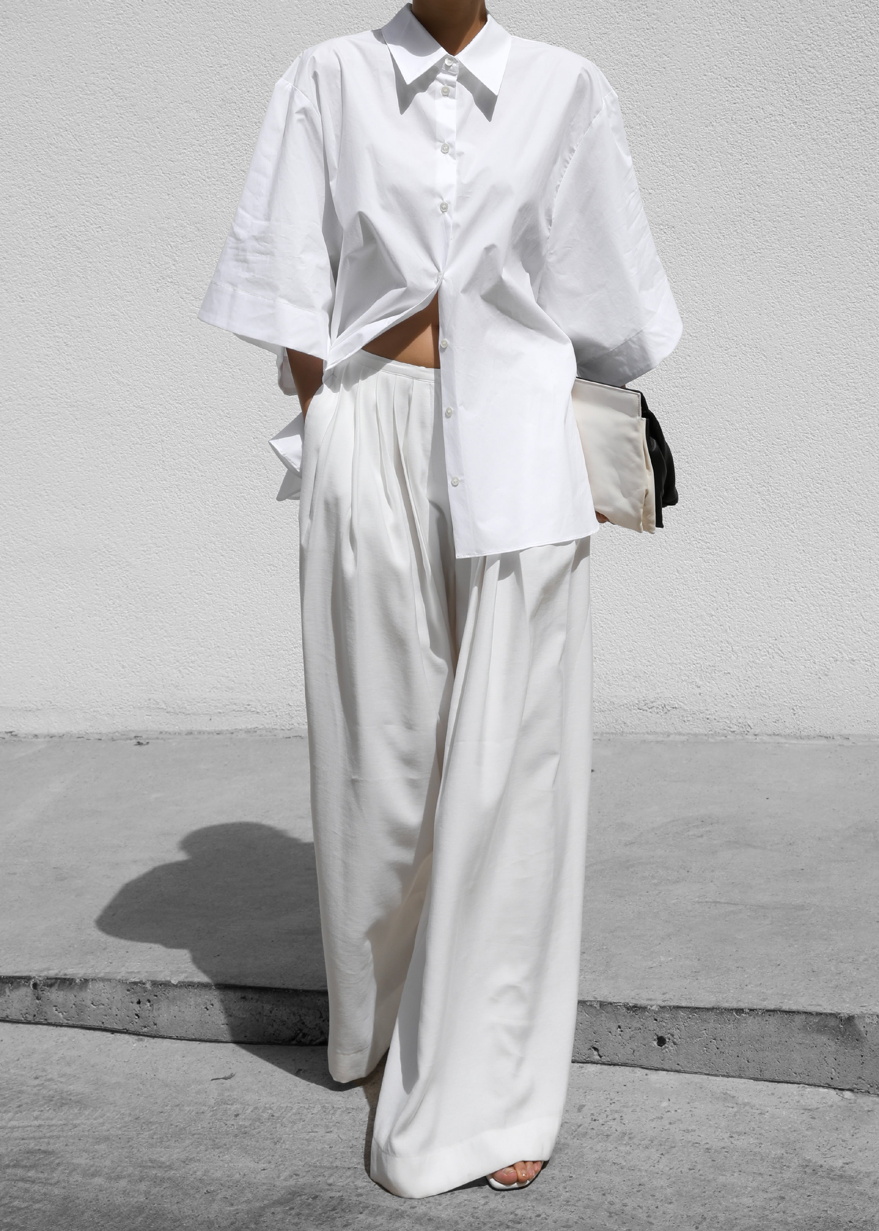 Sloane Wide Leg Trousers - White